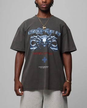 Minimalist Aesthetic Loiter Void Vintage T-Shirt Black Wash