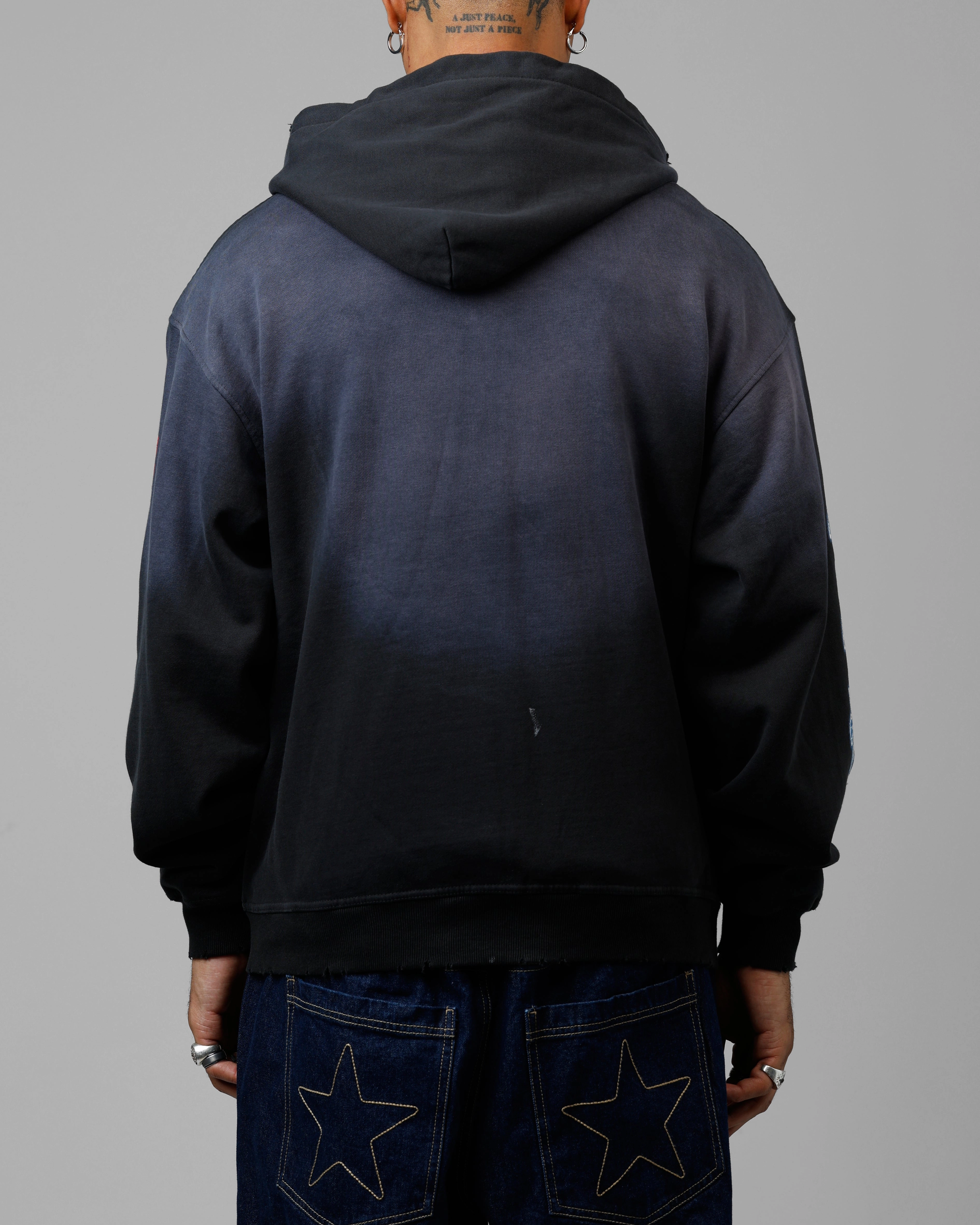 Ticket Loiter Void Zip Up Hoodie Washed Black