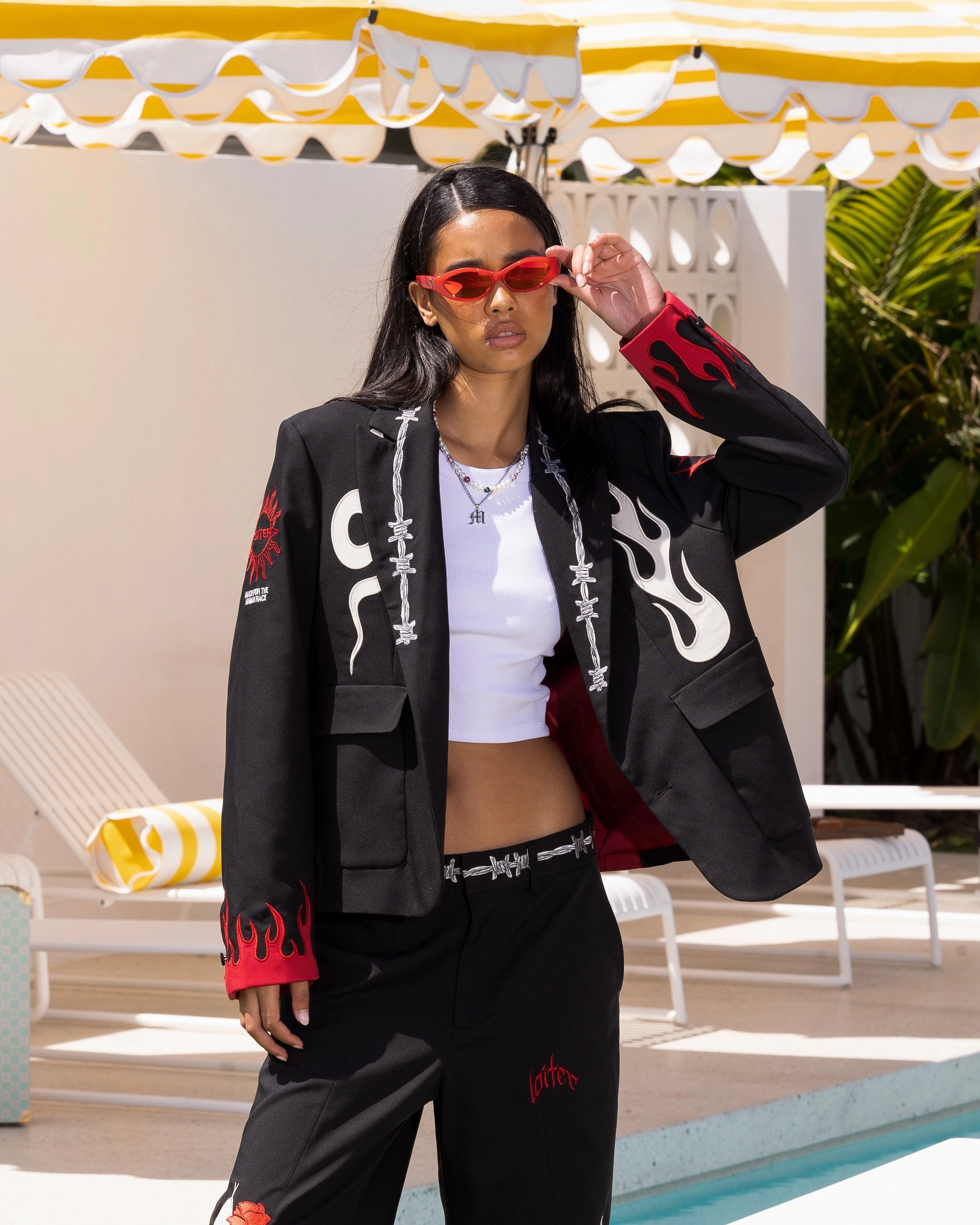 Loiter Western Blazer Jacket Black Gift sunset