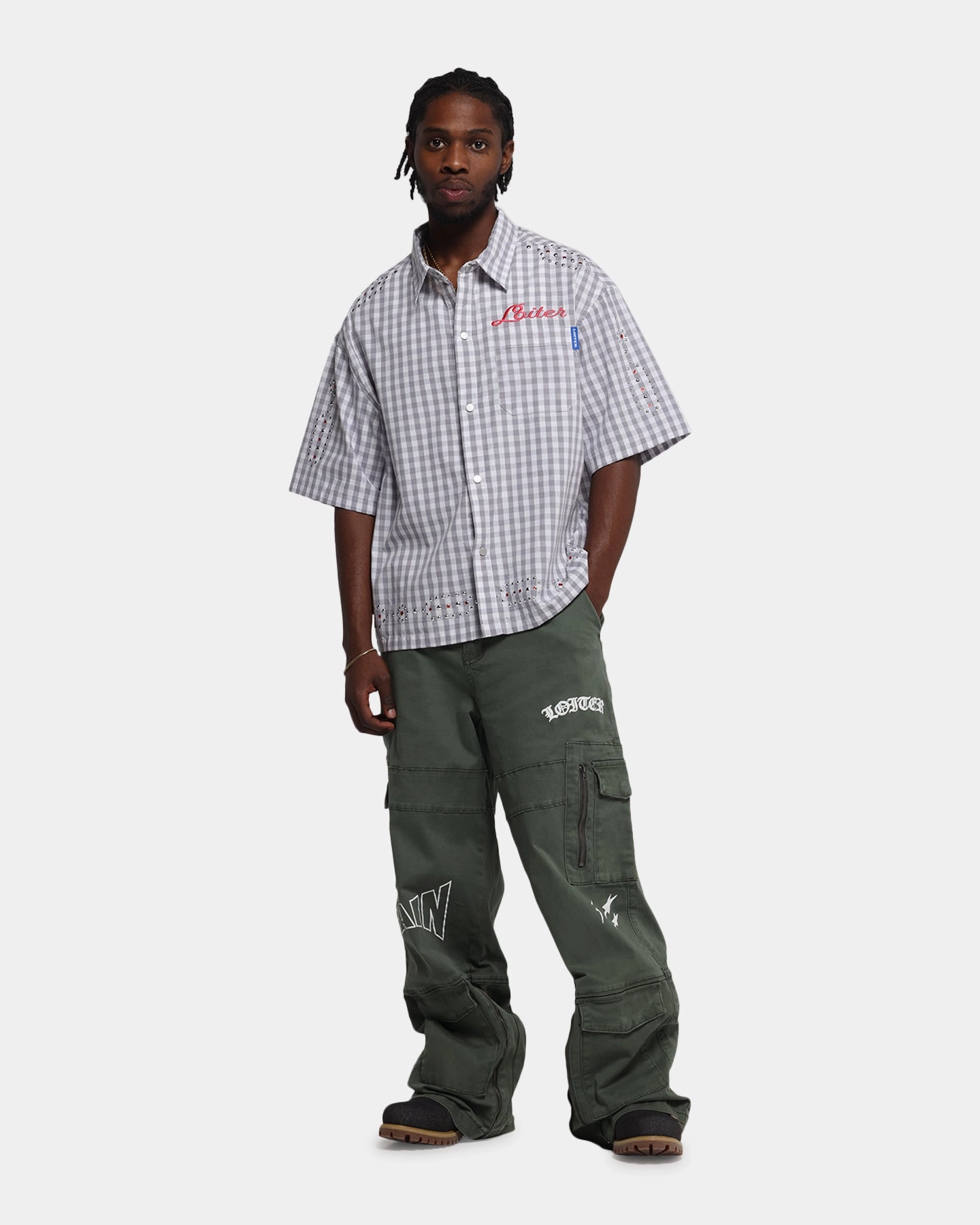 Loiter Western Button Up Shirt Check Luxury Feel