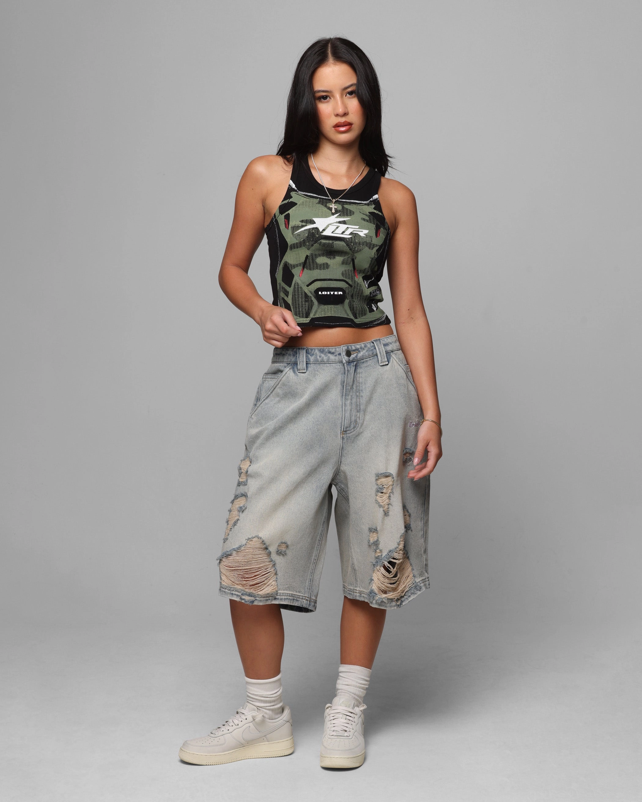 Yarn Dyed Colorfastness Robust Loiter Women's Motorsport Tank Black