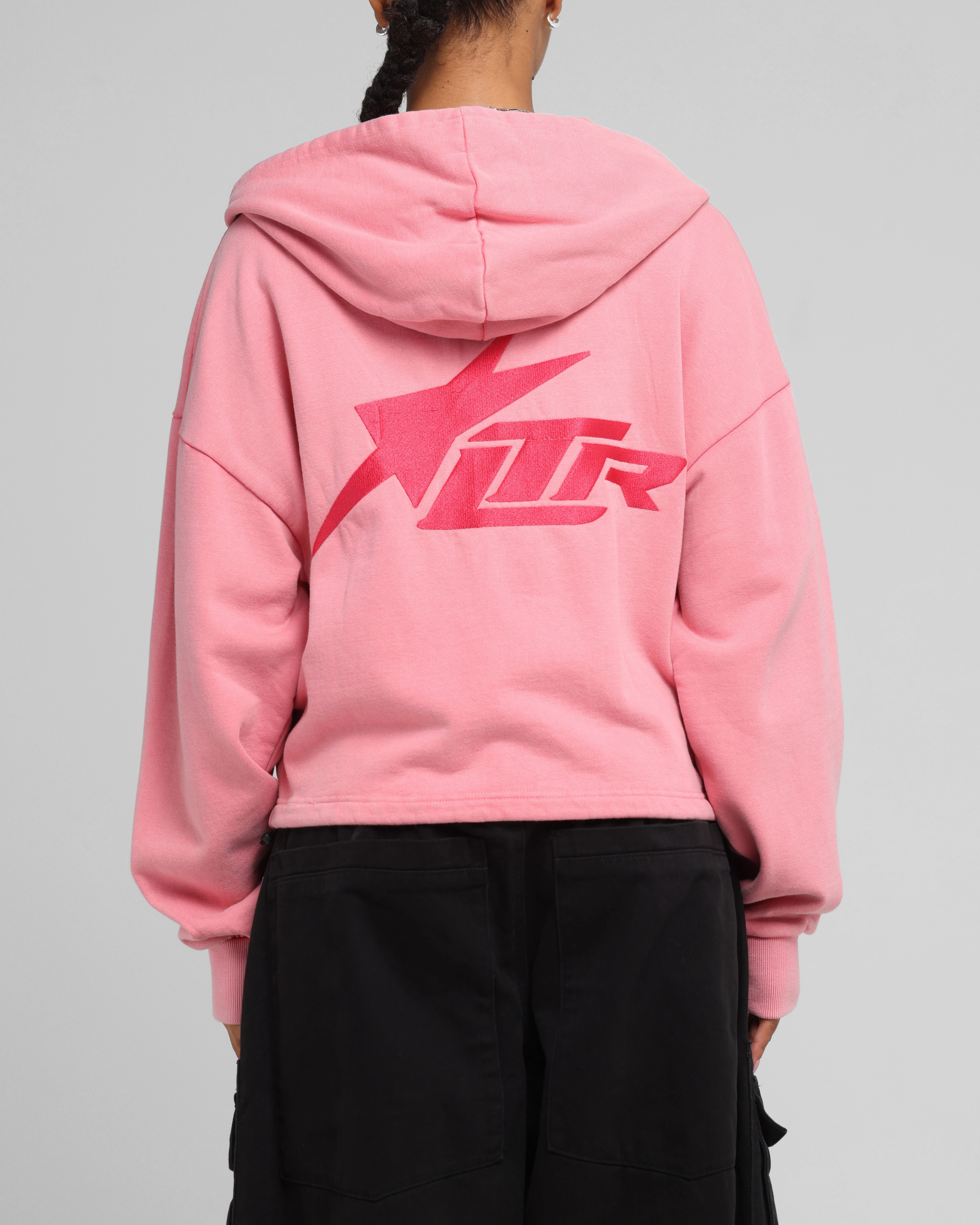 Soft Inner Lining Tennis wear Loiter Women's Utility Cropped Hoodie Pink