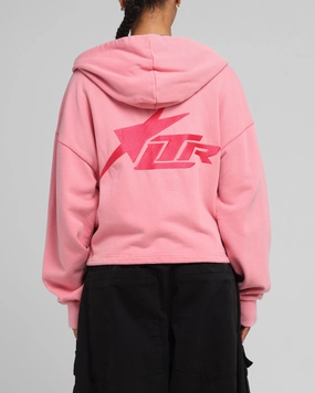 Brushed Fleece volleyball outfit Loiter Women's Utility Cropped Hoodie Pink