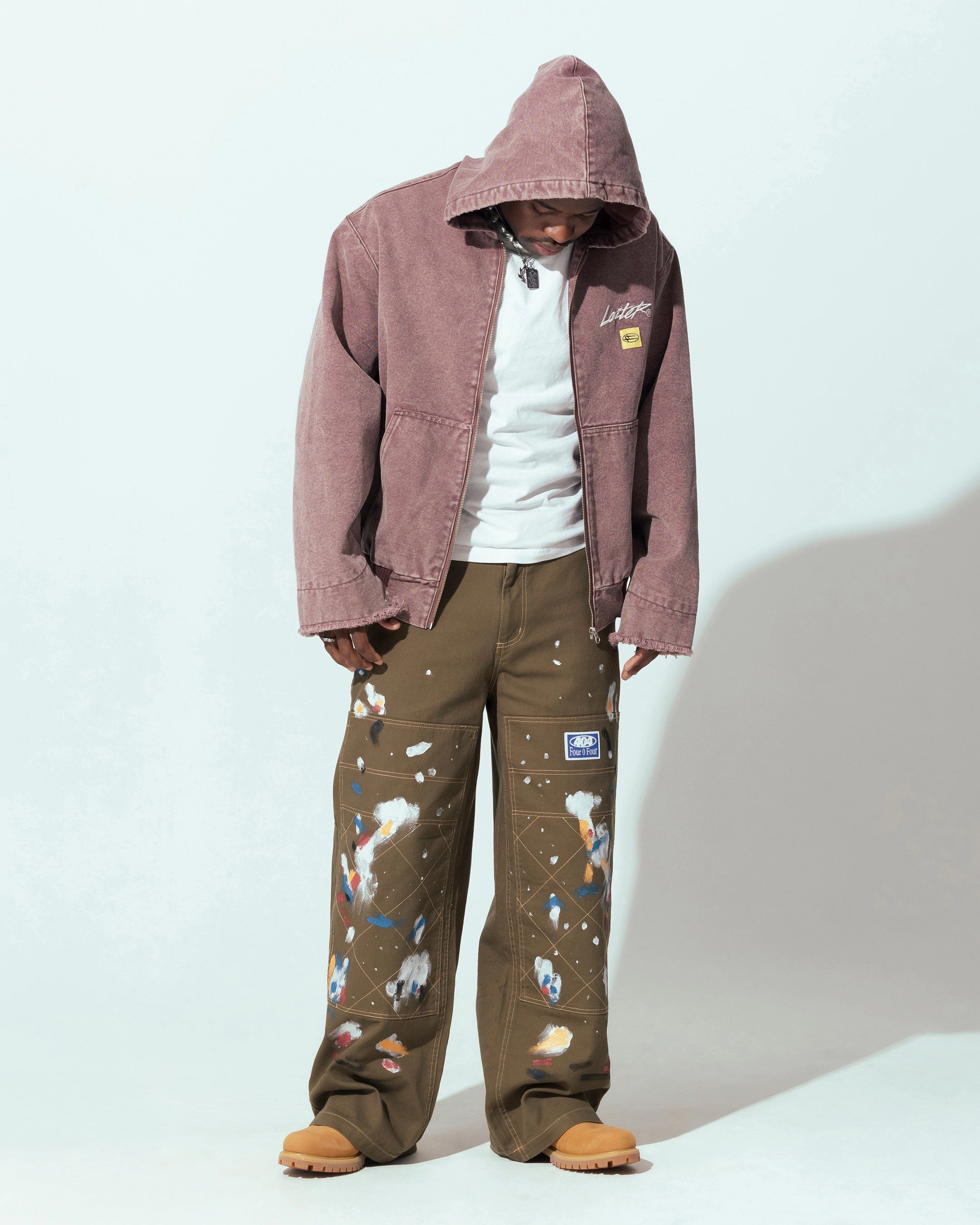 Eco - friendly Insulated Lining Loiter Workwear Zip Jacket Vintage Burgundy