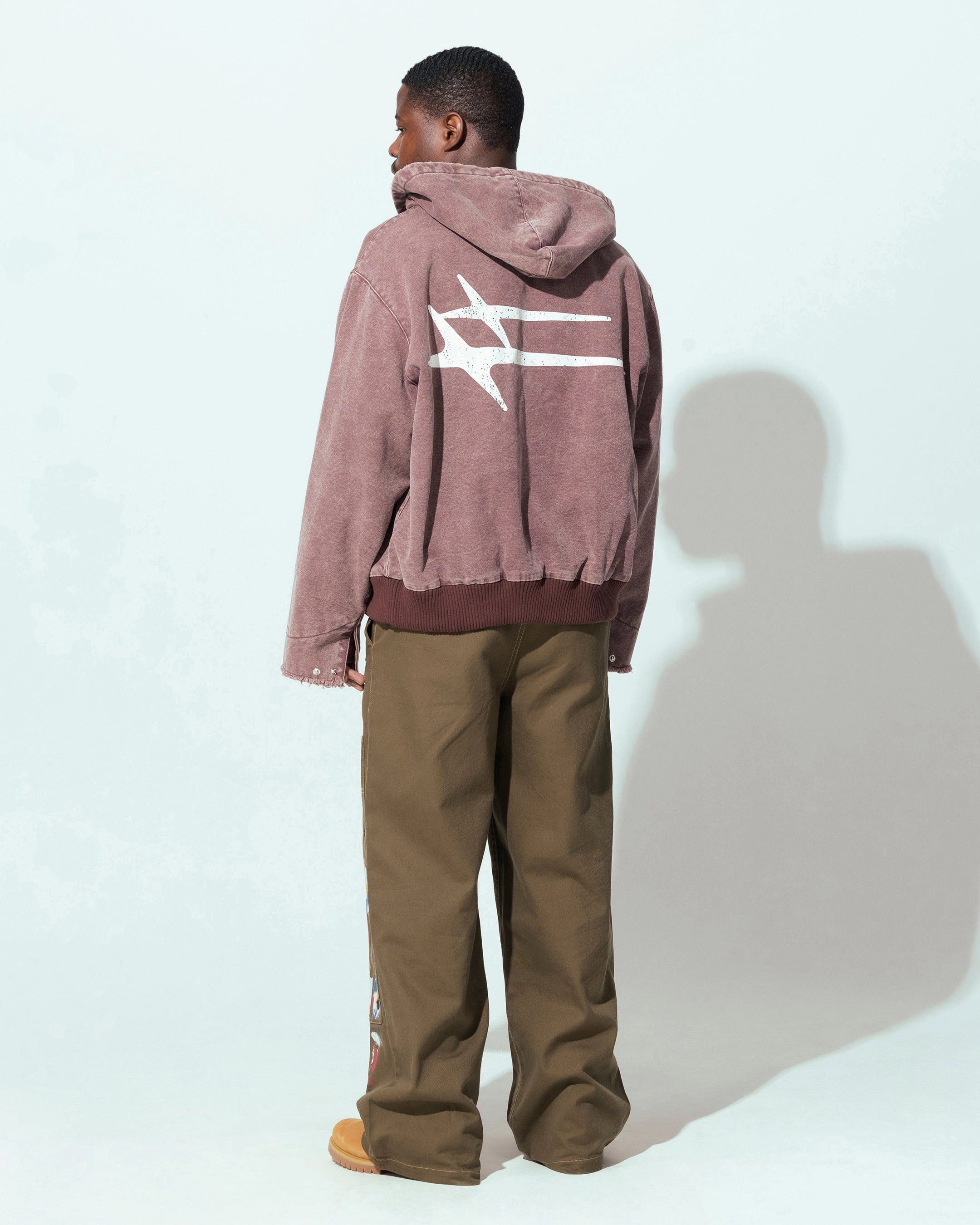 Future Windbreaker Tech Loiter Workwear Zip Jacket Vintage Burgundy