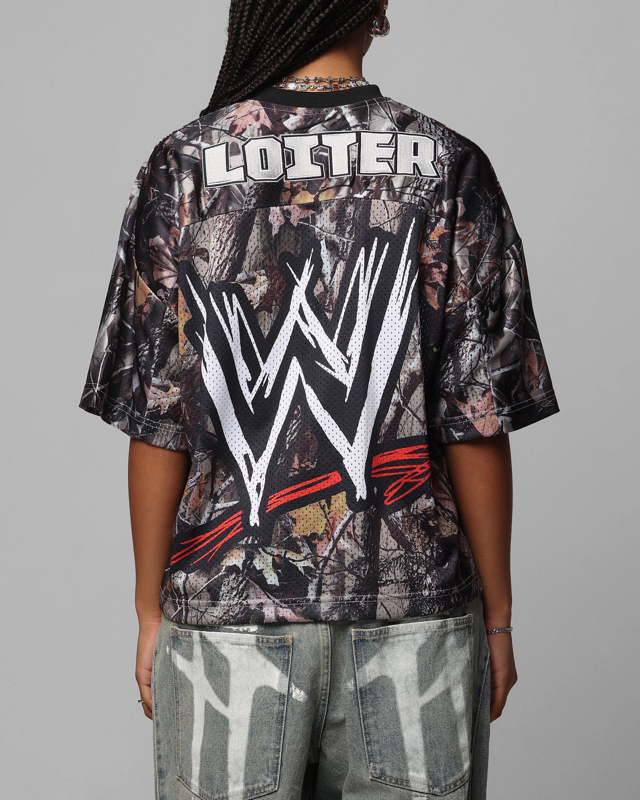 Loiter X WWE Stone Cold Training Jersey Real Tree Camo Timeless Look StretchReinforcedArmholes