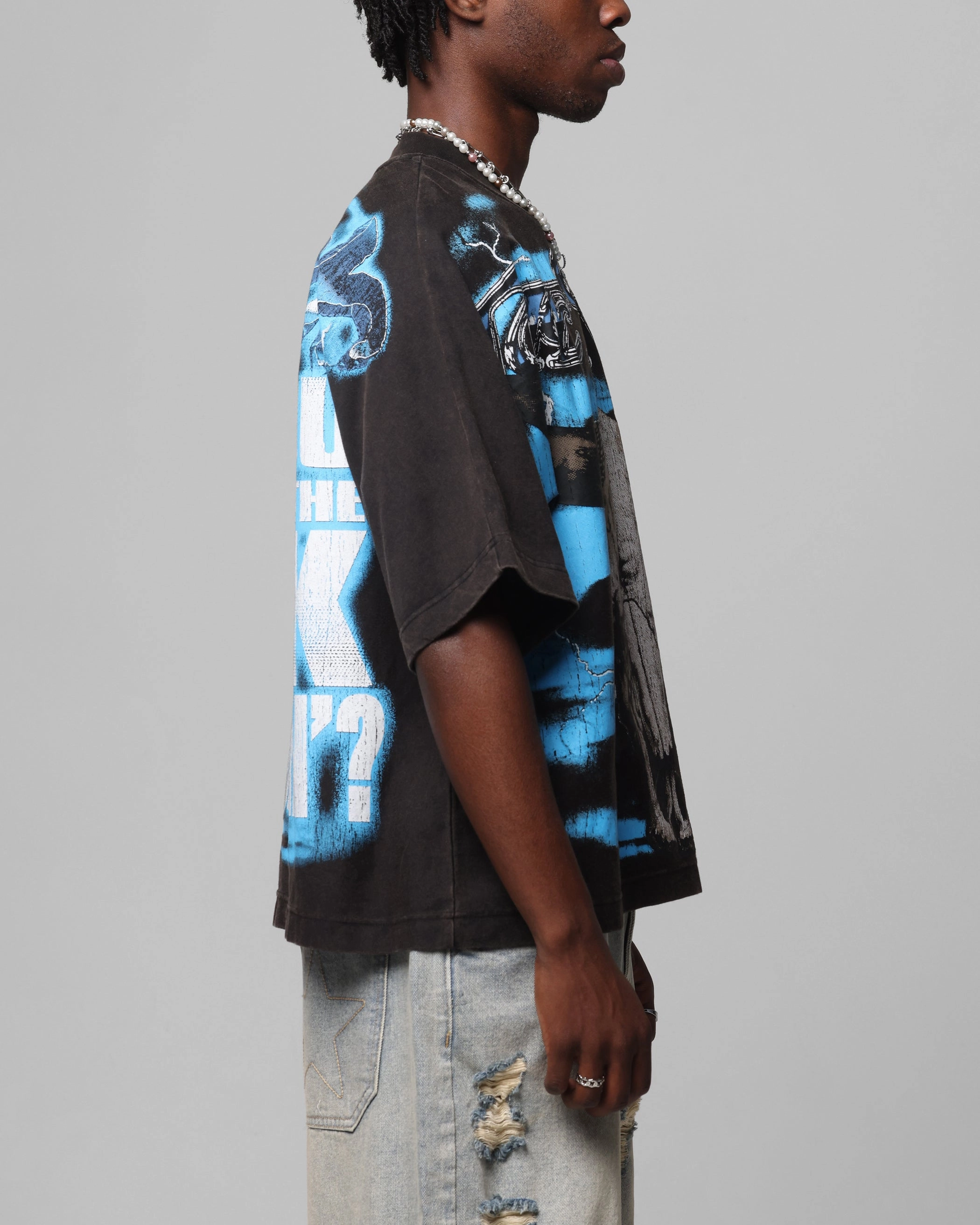 Loiter X WWE The Rock Vintage T-Shirt Vintage Black Versatile Option