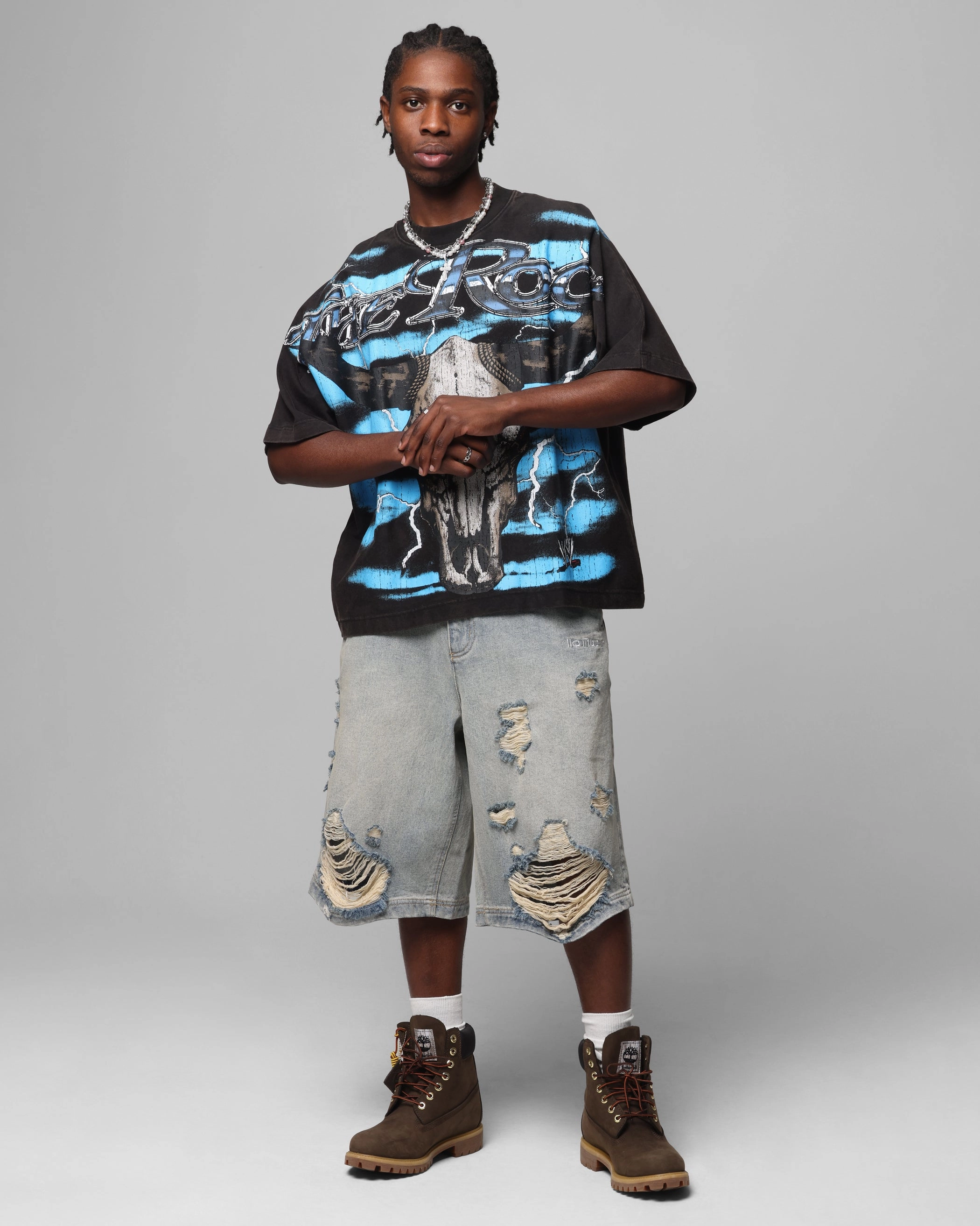 Loiter X WWE The Rock Vintage T-Shirt Vintage Black Essential Piece