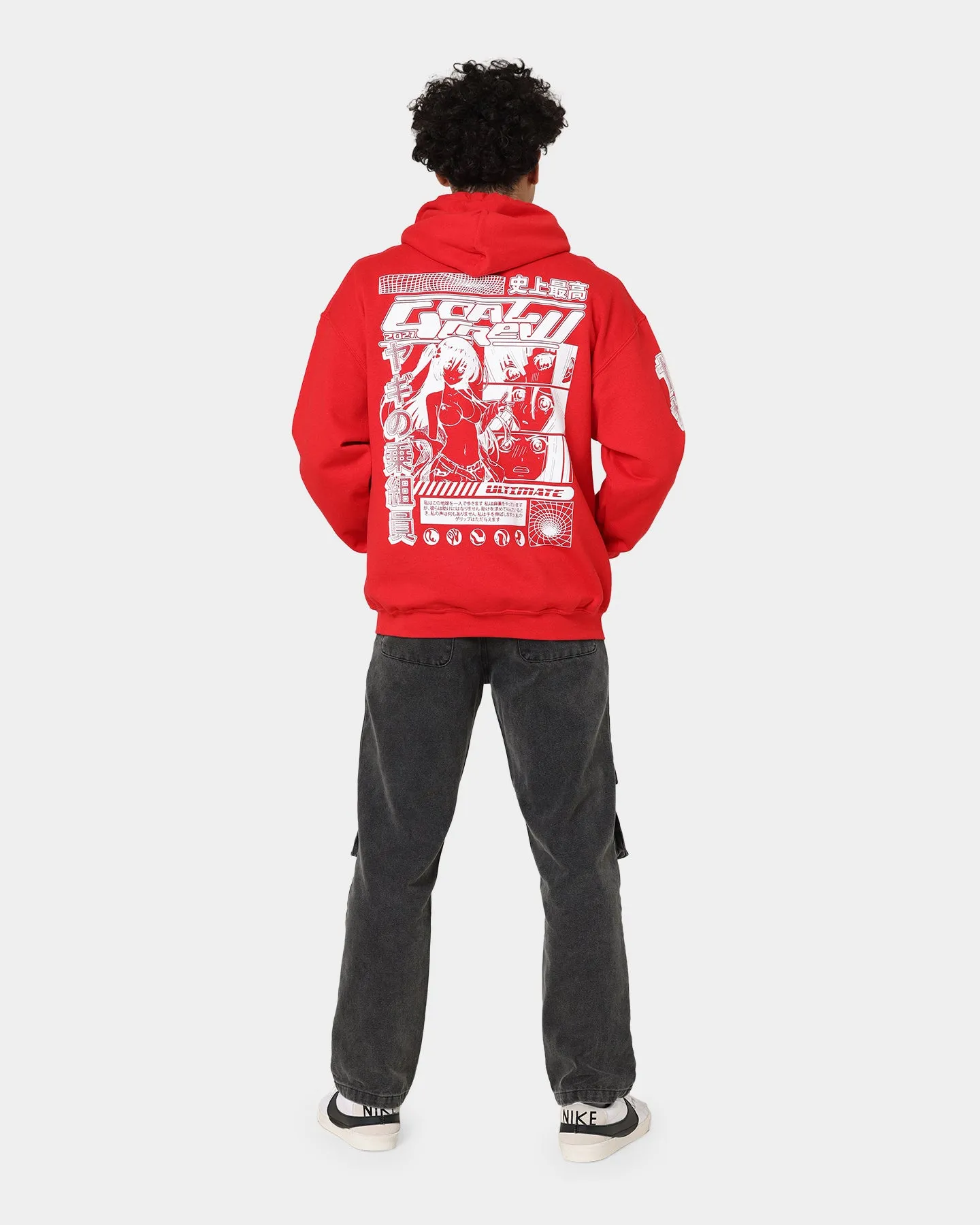 Goat Crew Anime Hoodie Red Ornamental Method