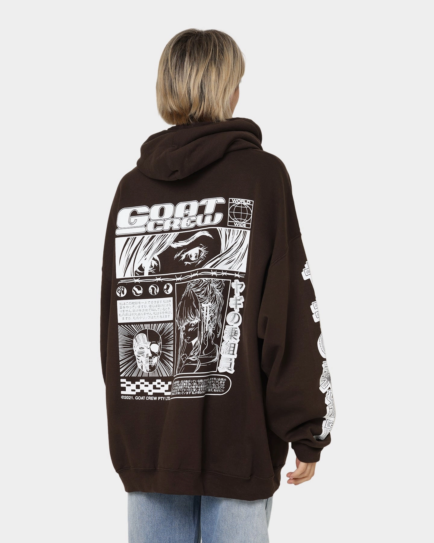 Goat Crew Harajuku Hoodie Brown Exhibit Eco Friendly Insulation