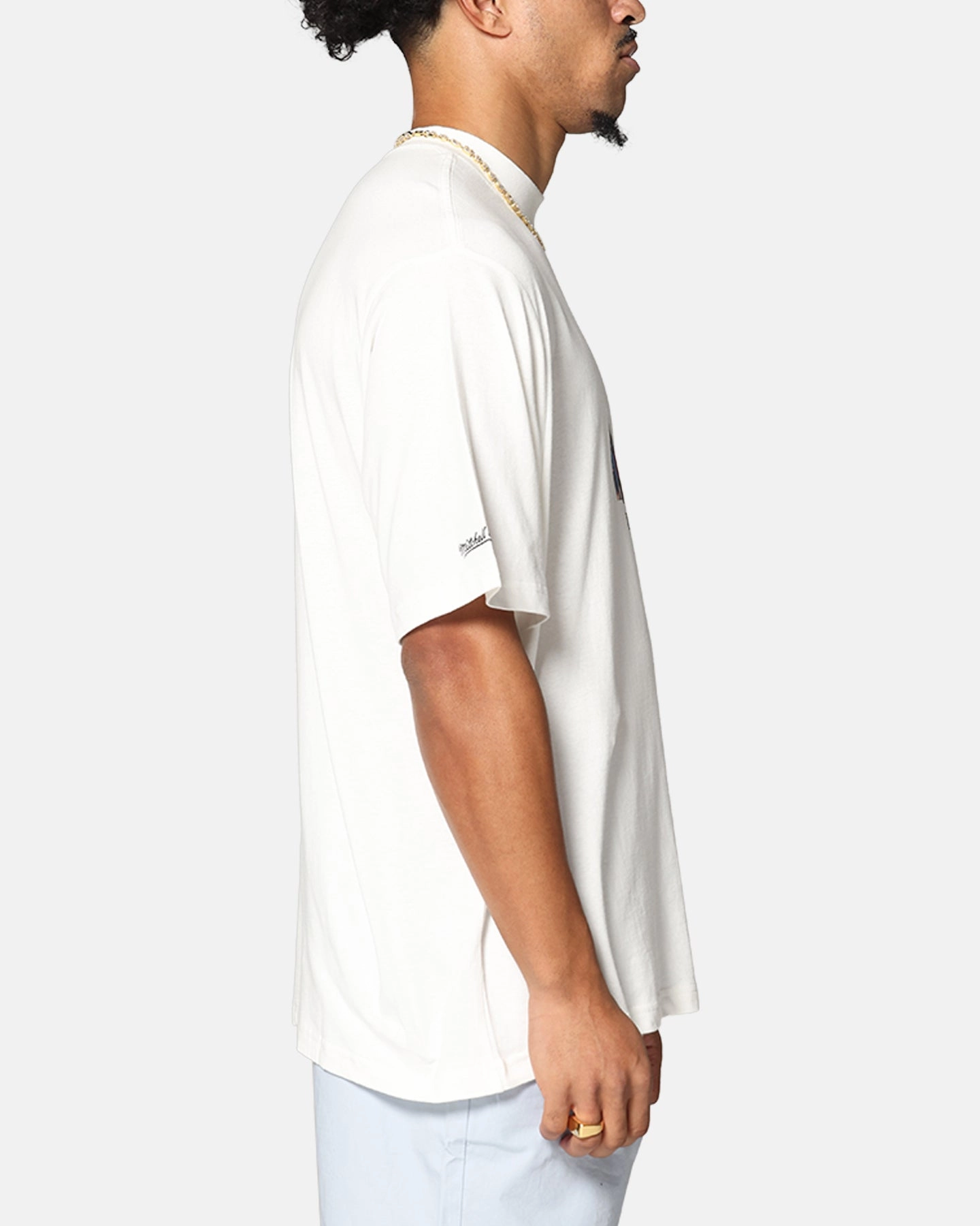 Mitchell & Ness Philadelphia 76ers Allen Iverson Pre & Post Game T-Shirt Vintage White Men's masculinity