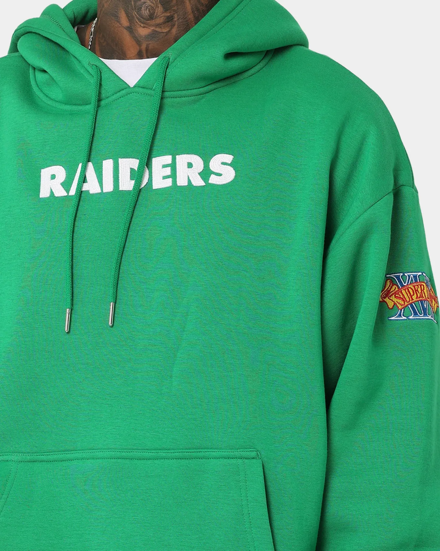 suitable for corporate events New Era Las Vegas Raiders 'Tropical Punch Script Pack' Oversized Hoodie Lucky Green