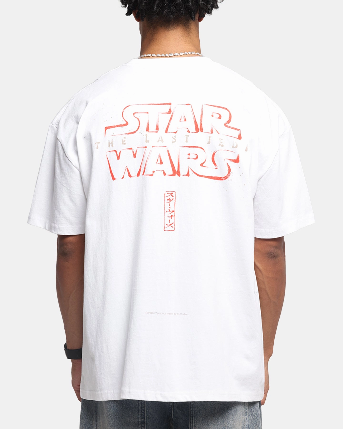 Smooth Jersey Texture 73 Studio Star Wars Takumi Last Jedi Vintage T-Shirt White
