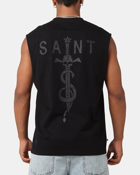 Saint Morta Daggers Oversized Muscle T-Shirt Black/Black DropShoulderDesign