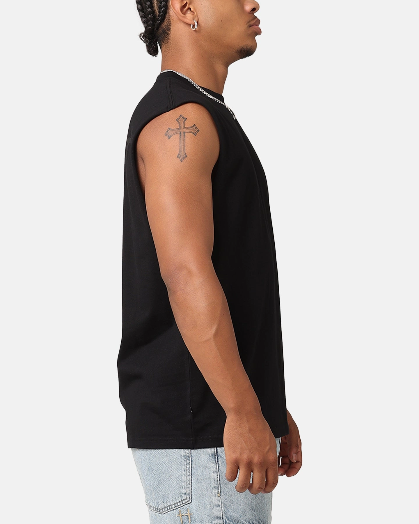 Saint Morta Daggers Oversized Muscle T-Shirt Black/Black Hypoallergenic Textile Chic Style Trend