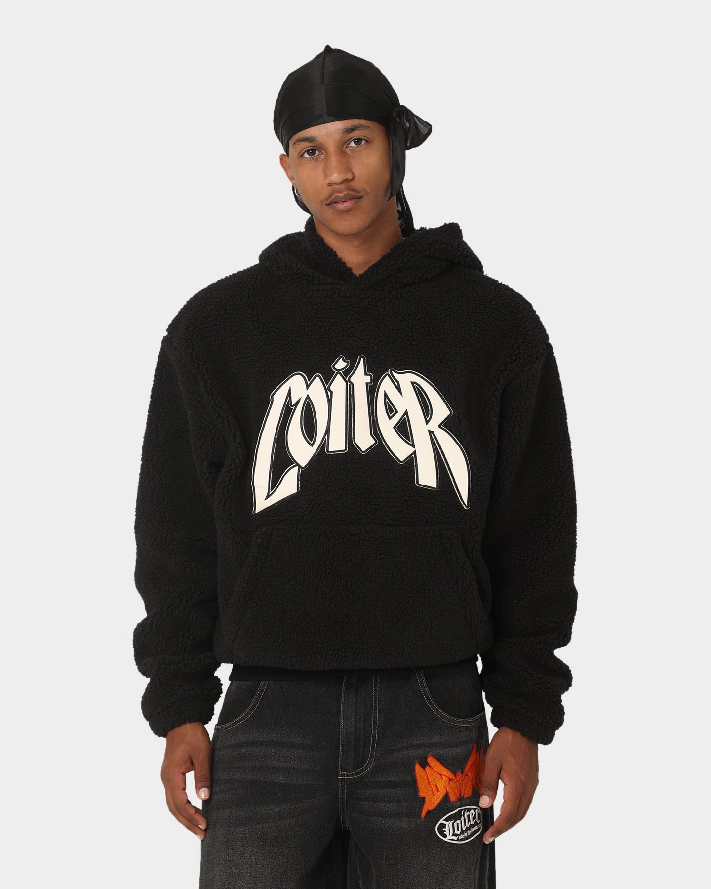 Street Cool Love Loiter Sherpa Hoodie Black