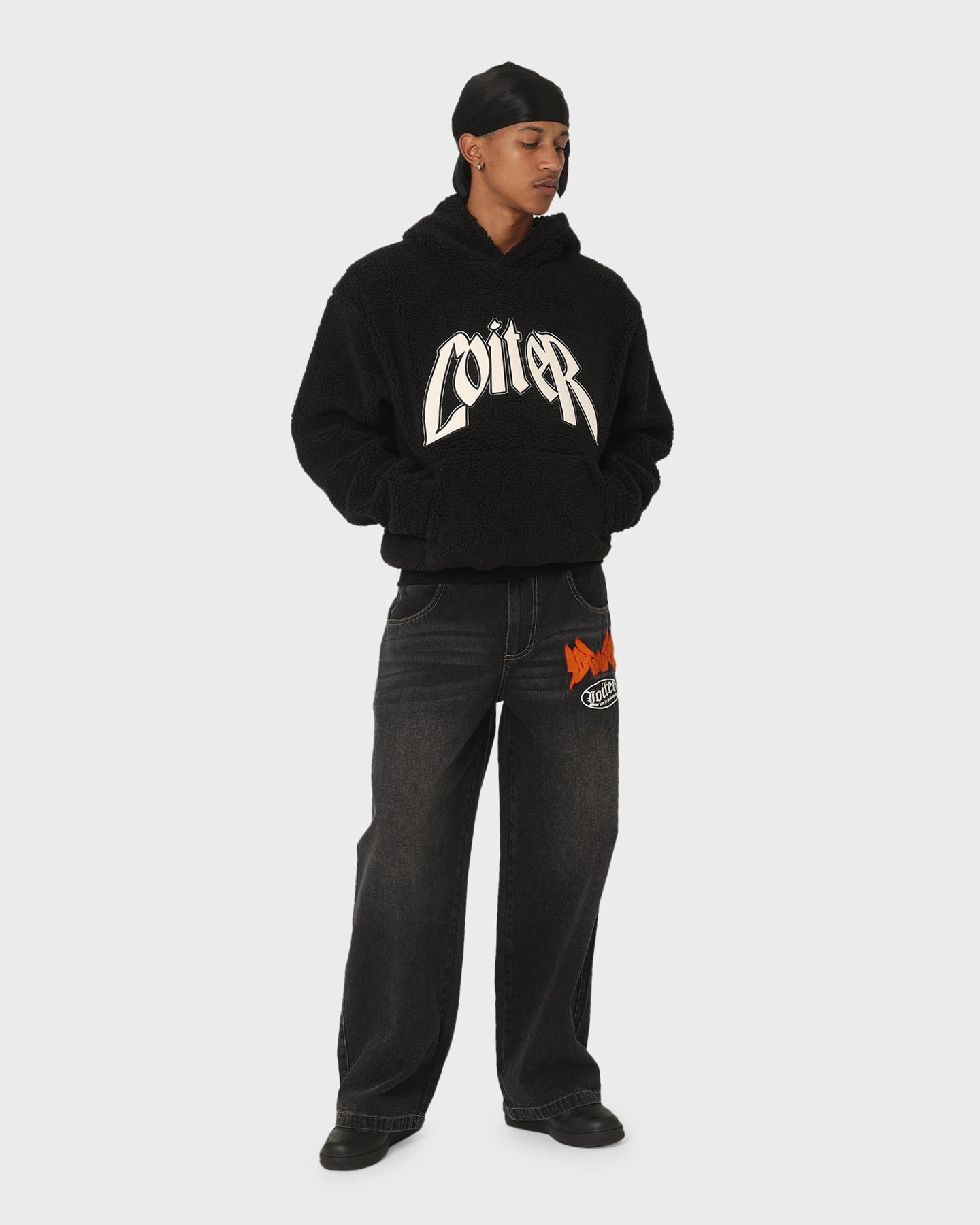 morning Loiter Sherpa Hoodie Black