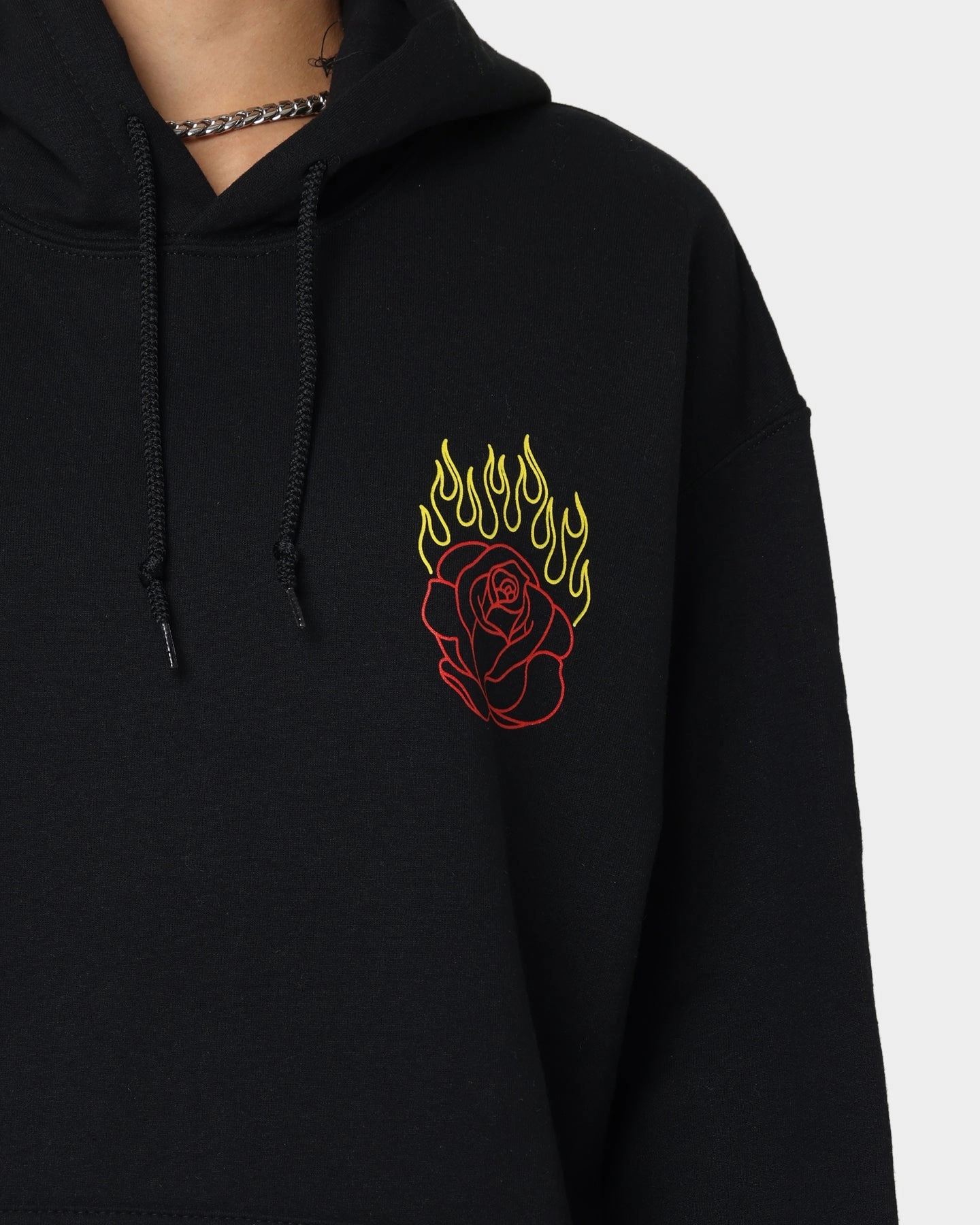 Road Trip Goat Crew Fire Rose Hoodie Black
