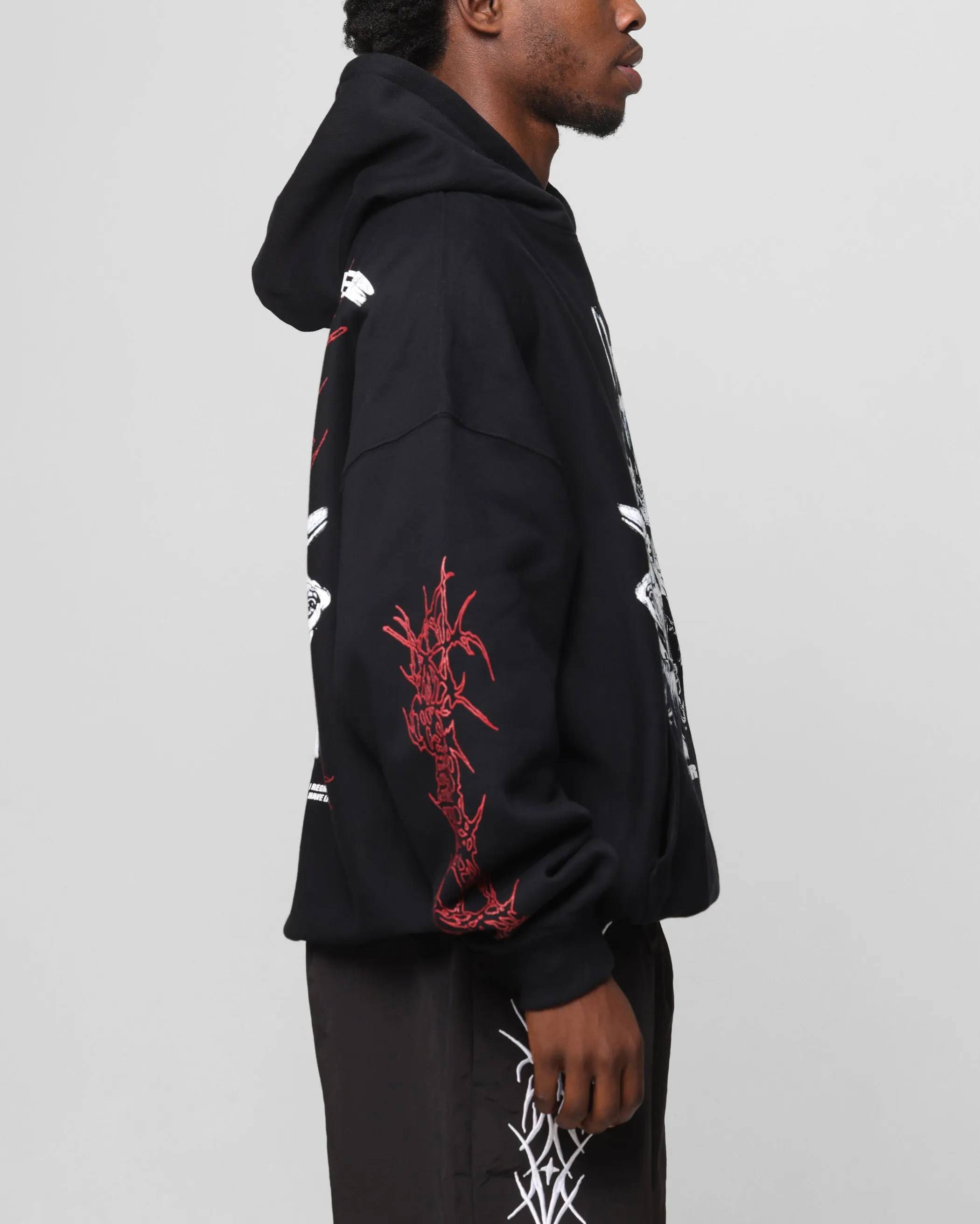 Loiter Chrome Dogs Vintage Hoodie Black suitable for school uniforms Solid Color