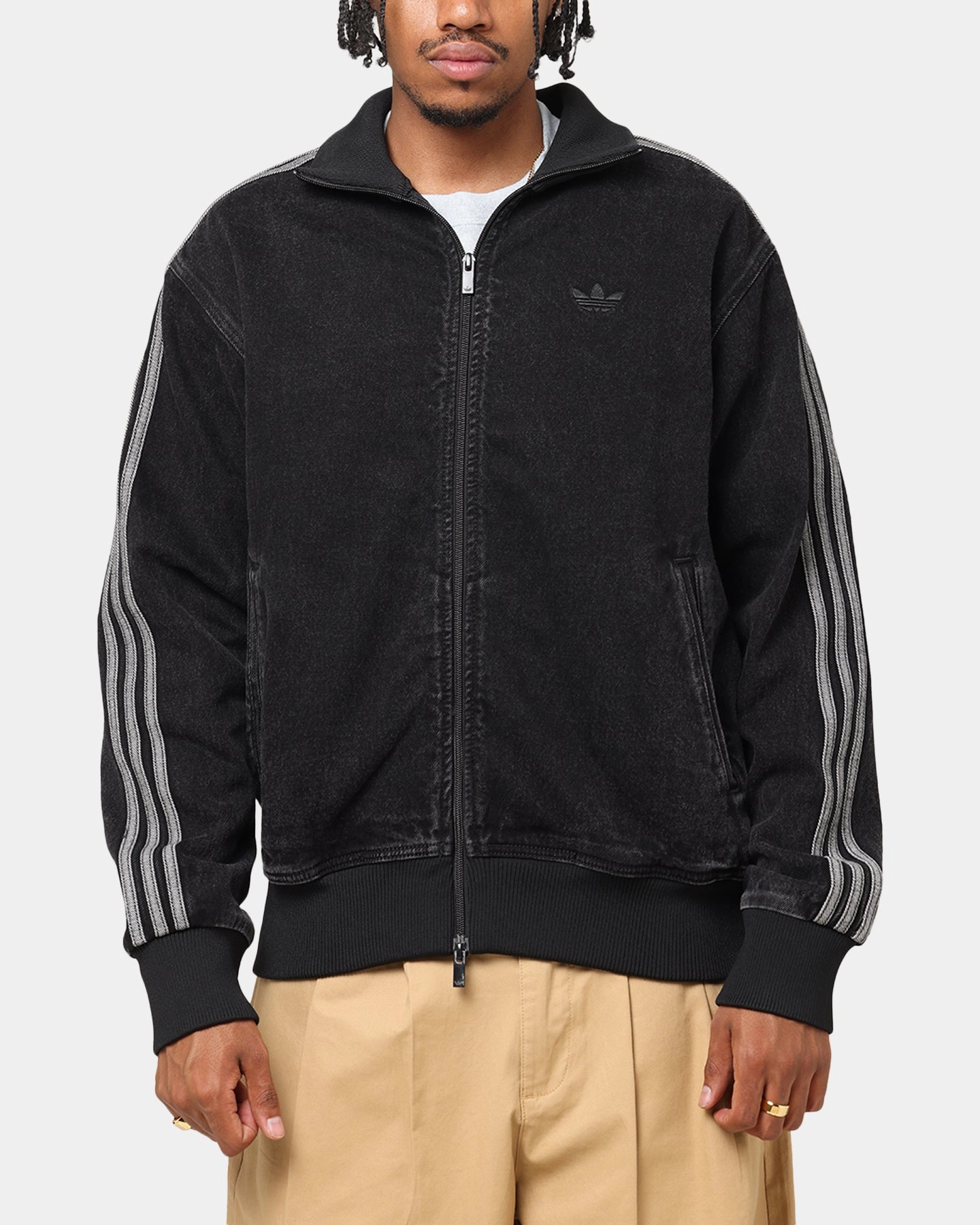 suitable for work commutes Performance Outerwear Adidas Adicolor Denim Firebird Track Jacket True Black
