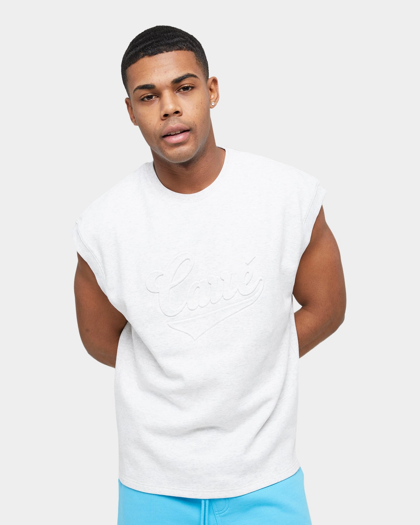 Fun and Comfortable LowImpact Manufacturing Carre Forme Muscle T-Shirt Light Grey