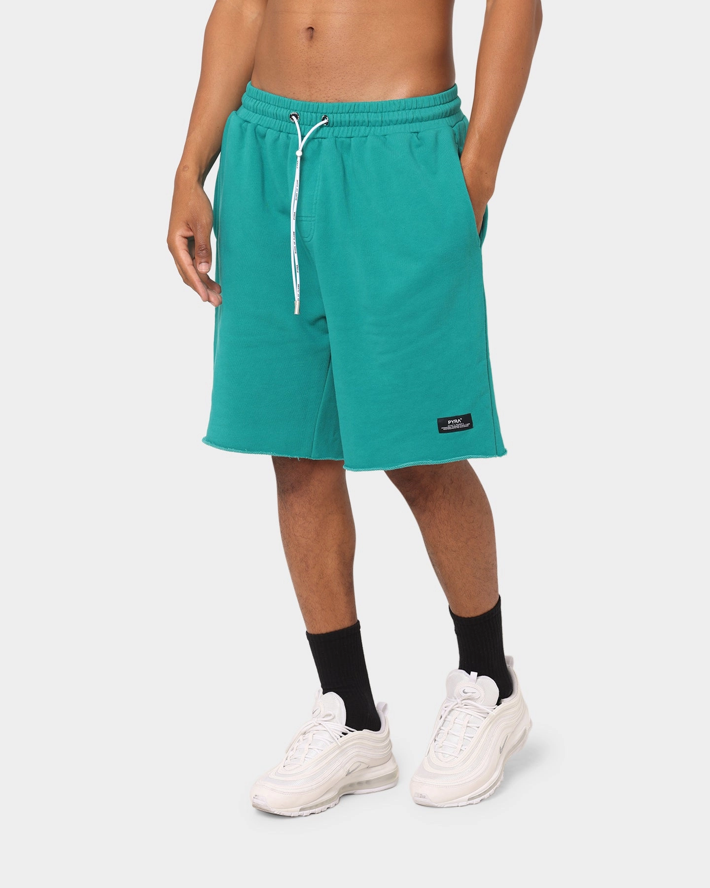Weekend Ready campers PYRA Raw Slouch Shorts Teal