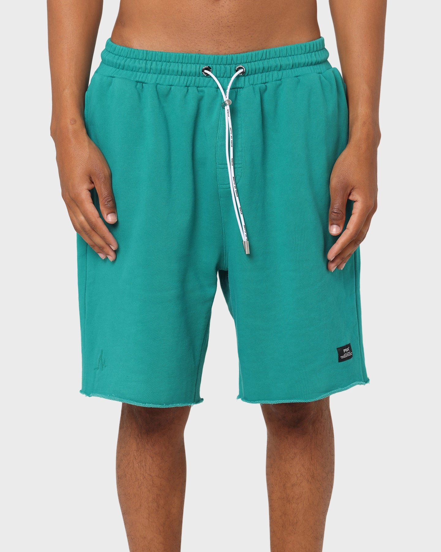 Chafe Resistant Lining Teflon Coated Finish PYRA Raw Slouch Shorts Teal