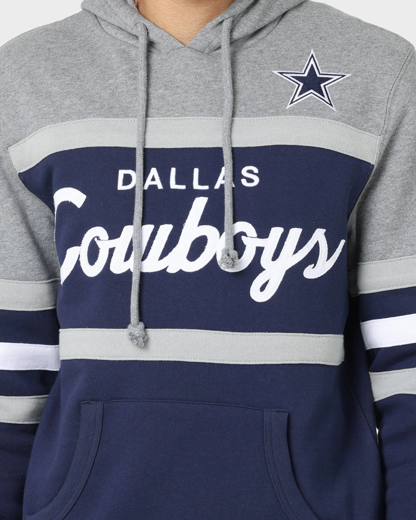 Mitchell & Ness Dallas Cowboys Head Coach Hoodie Navy Weatherproof Coating Fresh Appeal