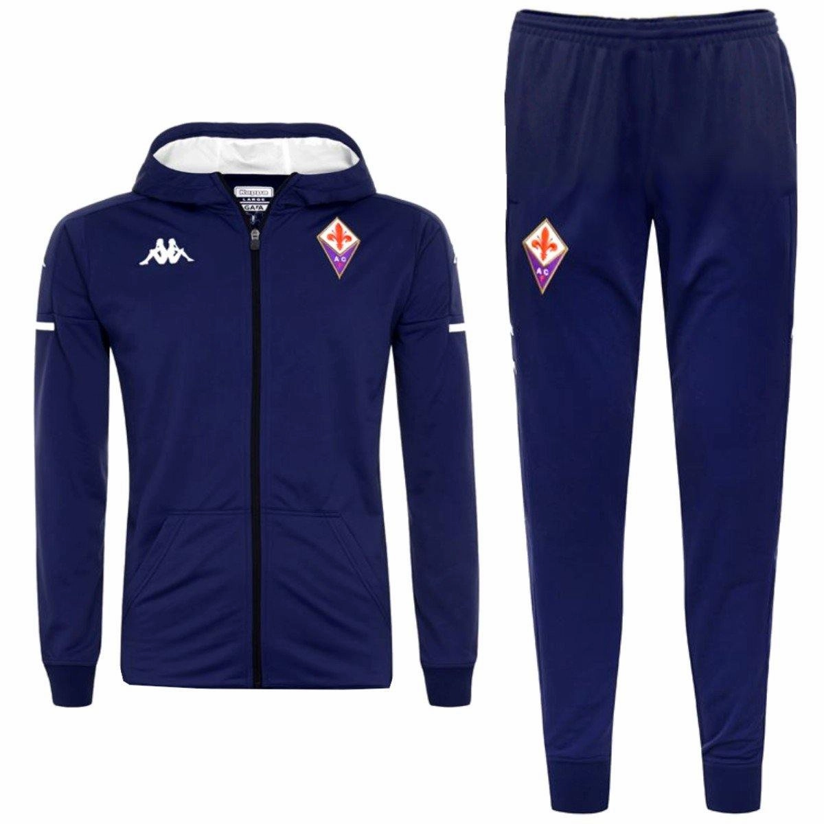 Fiorentina navy hooded presentation soccer tracksuit 2020/21 - Kappa Branded products cultural