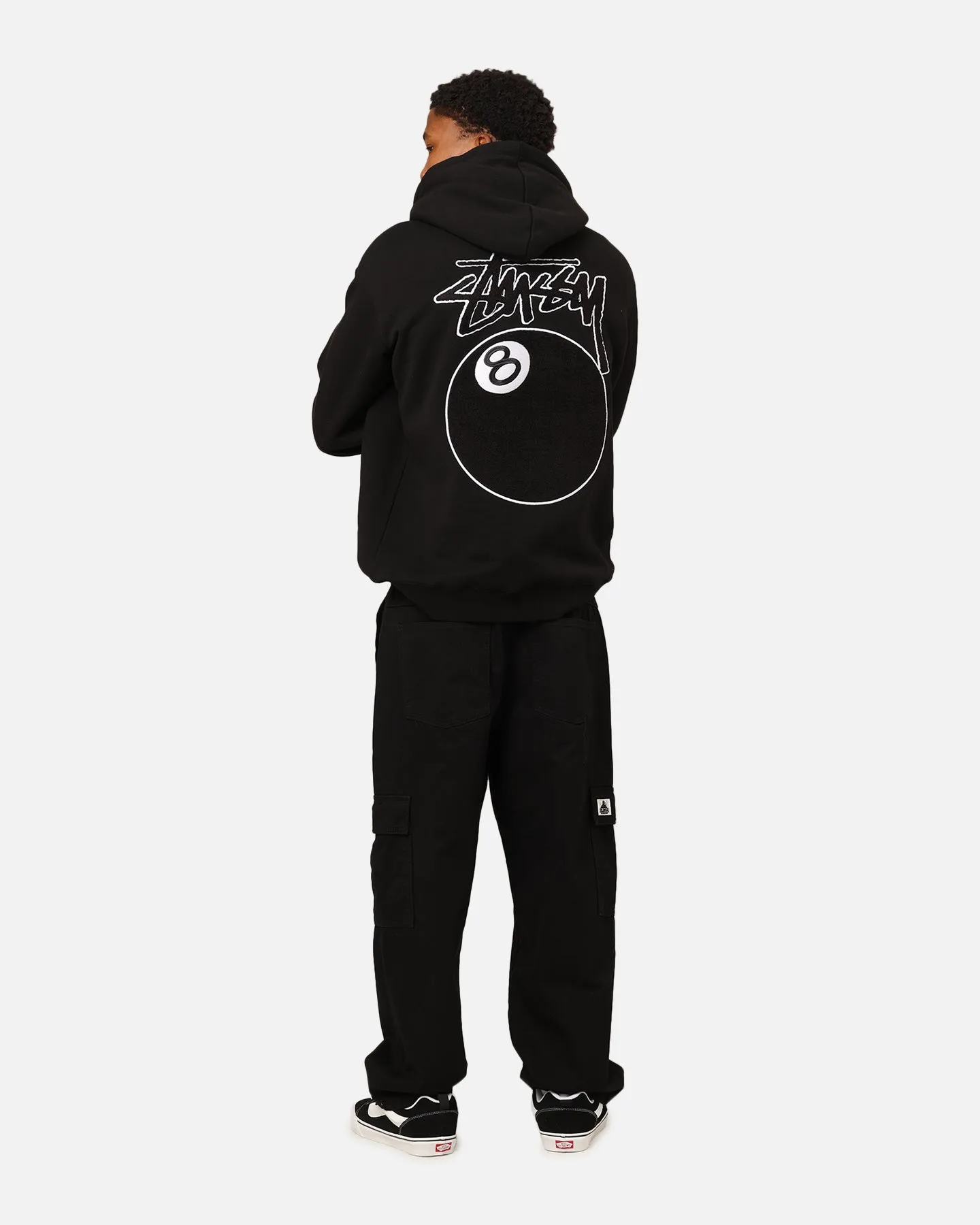 St??ssy 8 Ball Chenille Hoodie Black UltraThinLayer