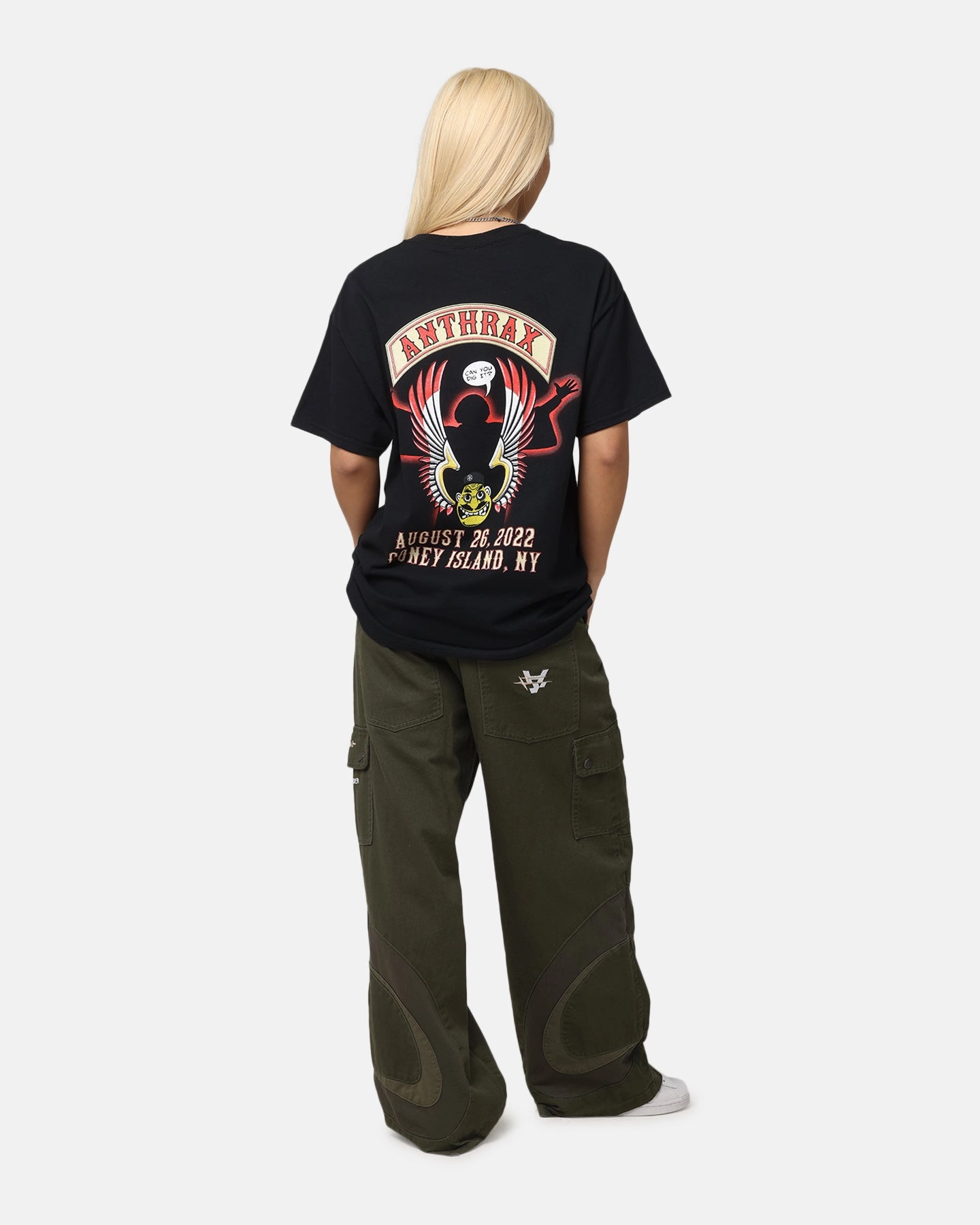 FadeResistant Embroidered Anthrax Coney Island T-Shirt Black