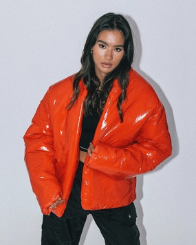 flight travel Club Paradise  Paxton Puffer Jacket Red