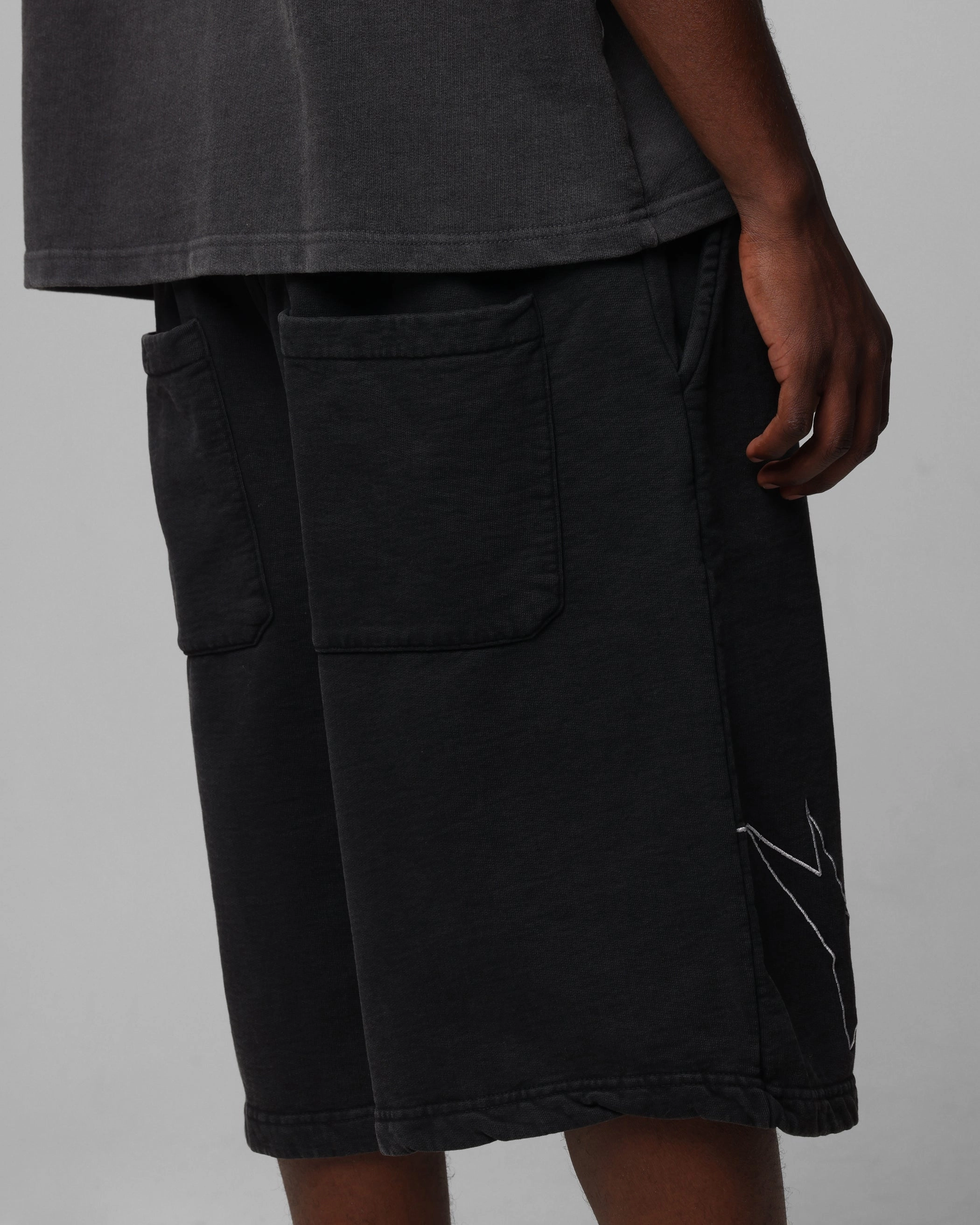 Loiter Dark Performance Fleece Shorts Washed Charcoal Sporty Edge Weekend Ready