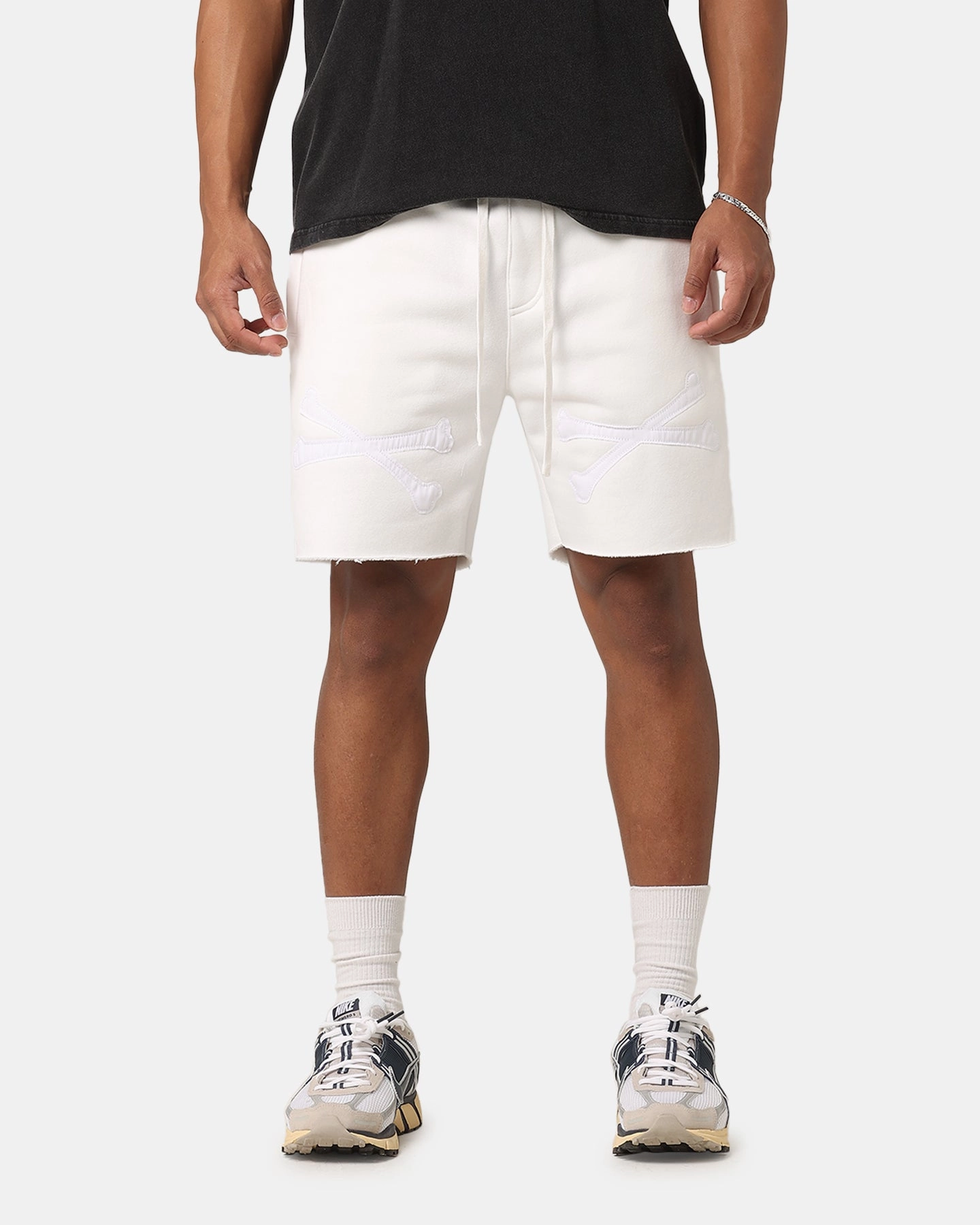 Saint Morta Bxnes Sweat Shorts Off White Wind Resistant Panels