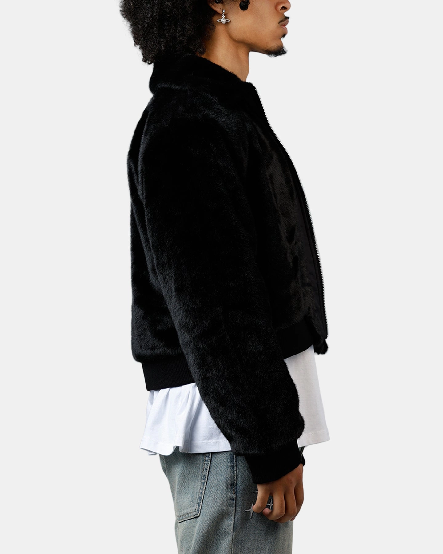 suitable for community activities MNML Night Wolf Faux Jacket Black