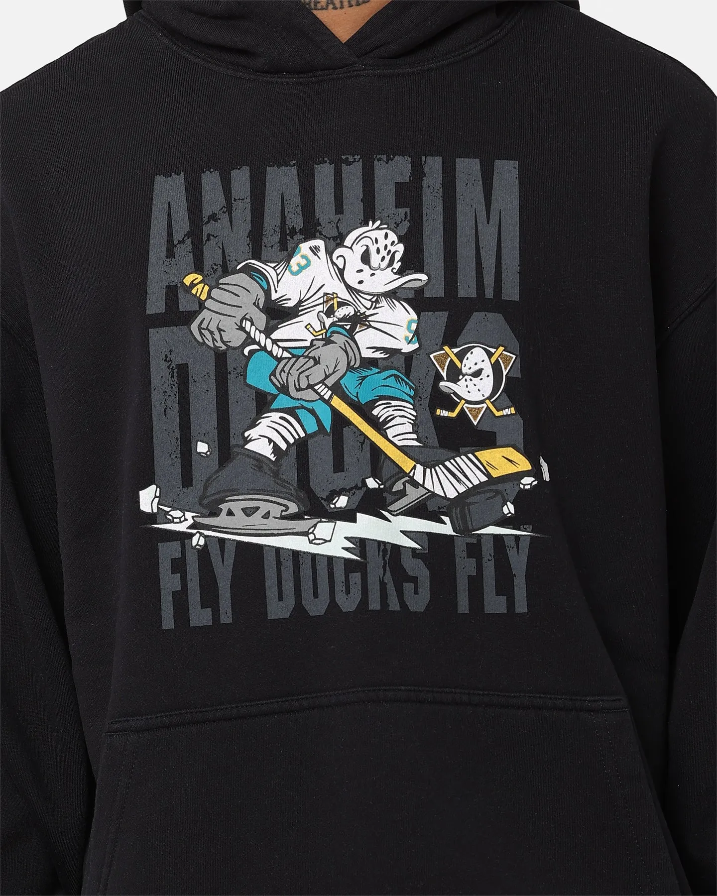 Majestic Athletic Anaheim Ducks Anniversary Graphic Hoodie Faded Black Box