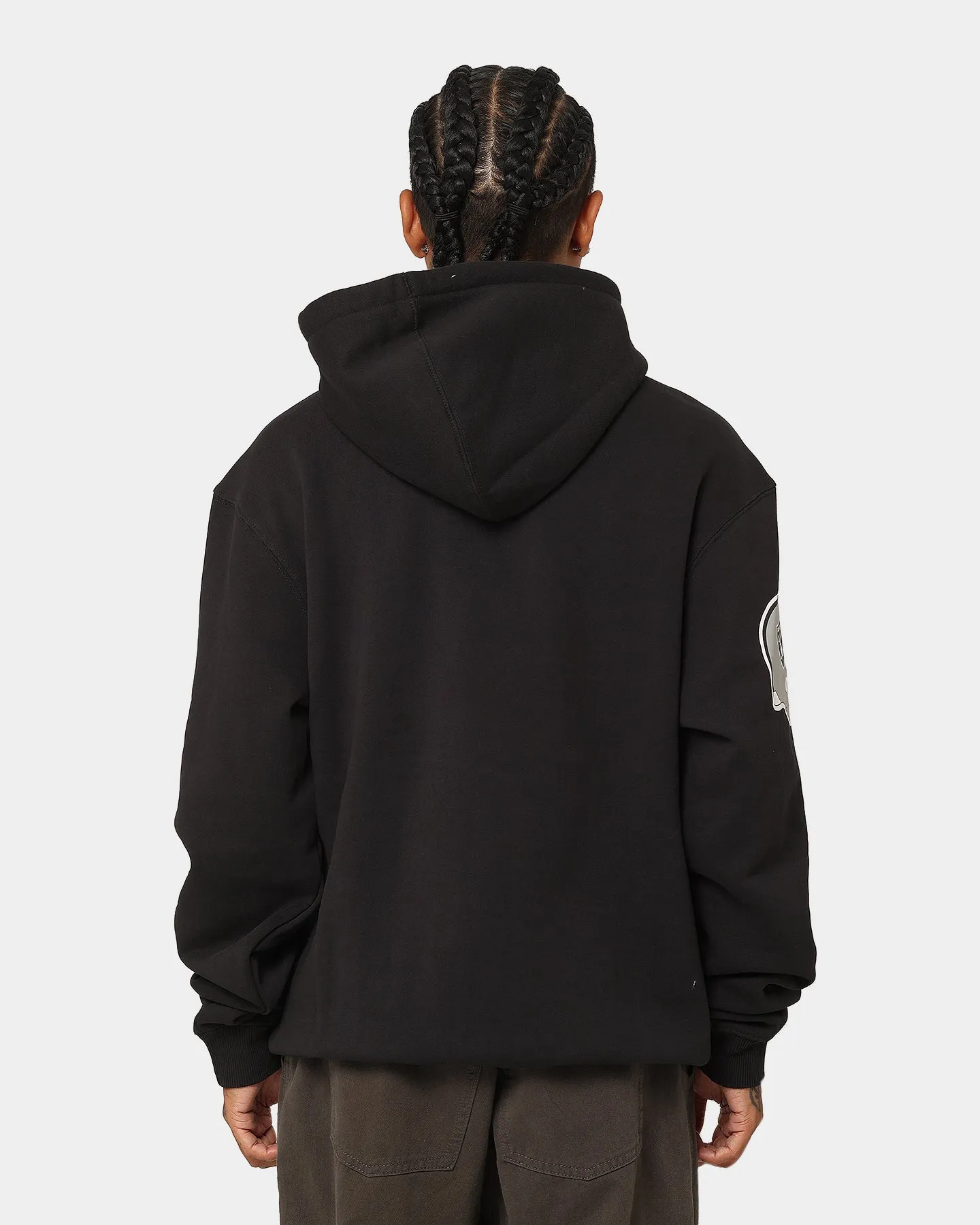 Majestic Athletic Las Vegas Raiders World Series Champs Graphic Hoodie Faded Black Anti Slip Collar