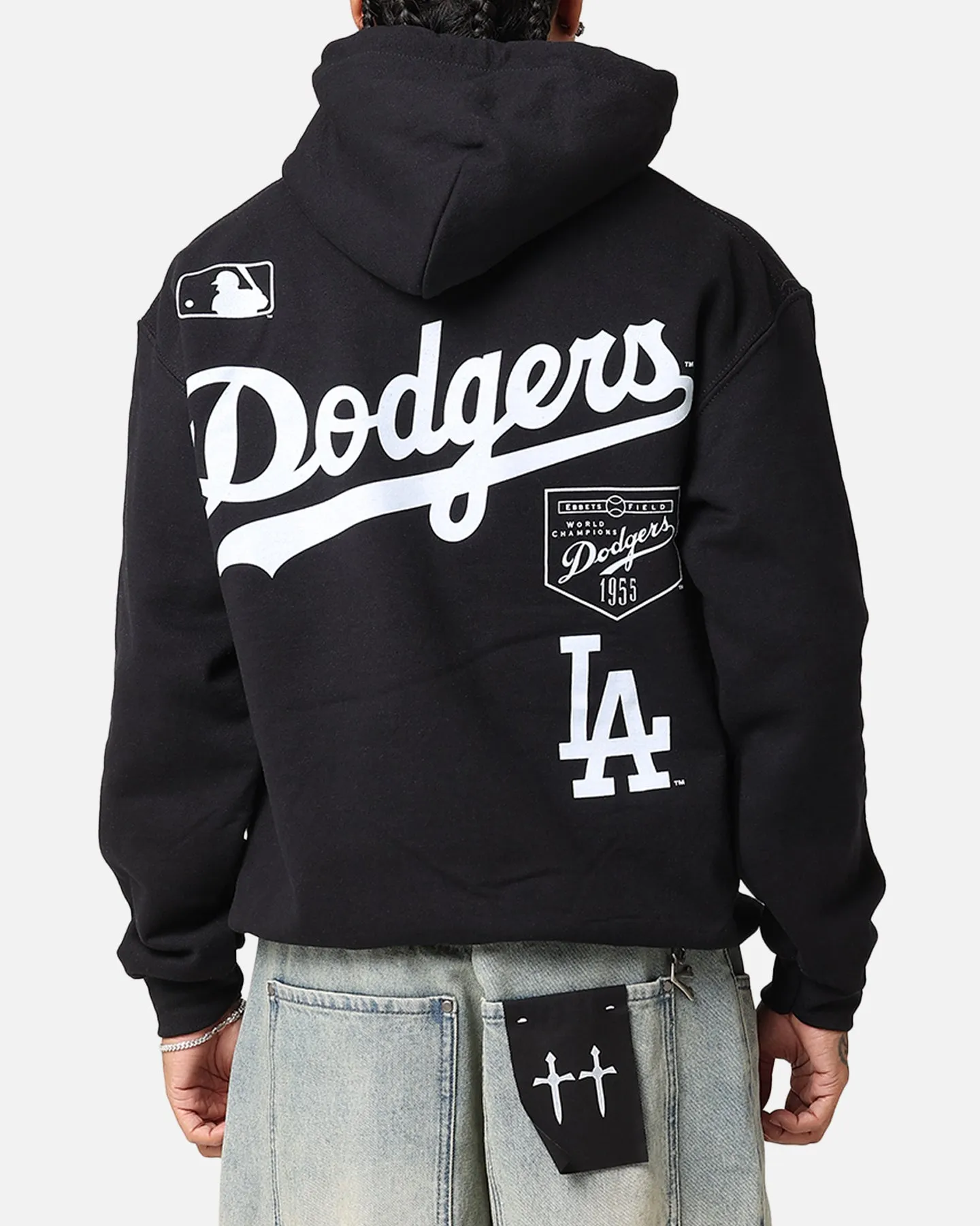 Majestic Athletic Los Angeles Dodgers Arch Stack Hoodie Black painters Style Statement