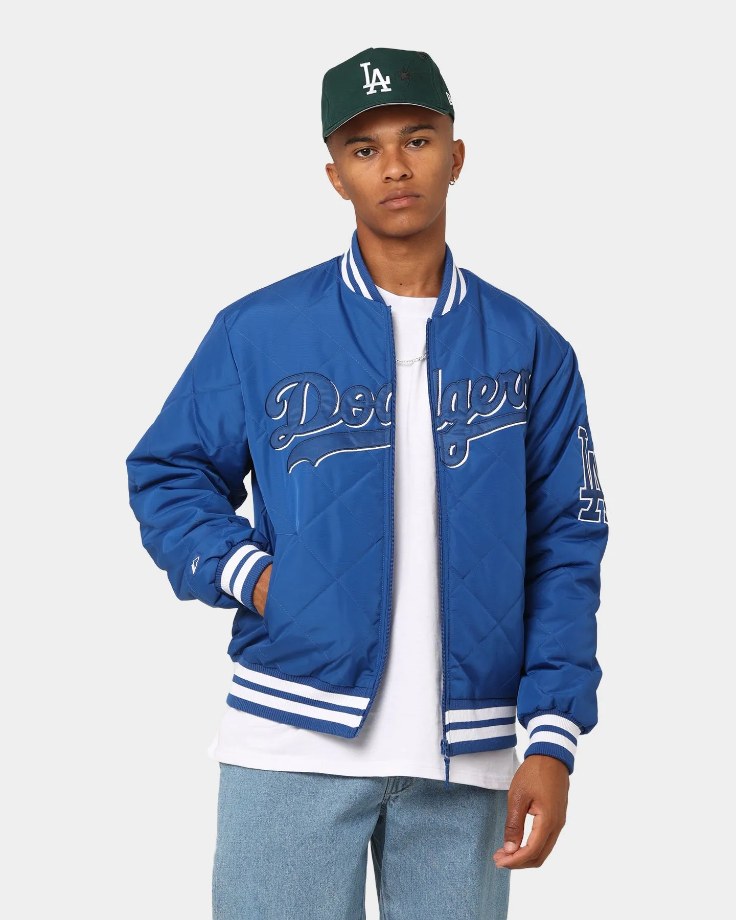 Assist Majestic Athletic Los Angeles Dodgers Tonals Quilted Varsity Jacket Royal