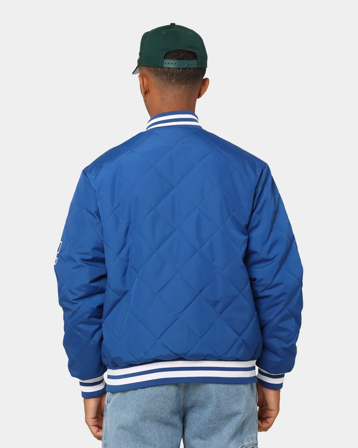 Ultra Thin Insulation Fashion Shield Majestic Athletic Los Angeles Dodgers Tonals Quilted Varsity Jacket Royal