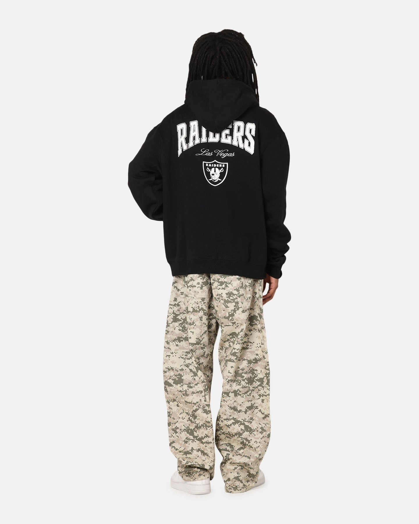 Majestic Athletic Las Vegas Raiders Champs Serial Mono Hoodie Black Urban Outfit Modern Look