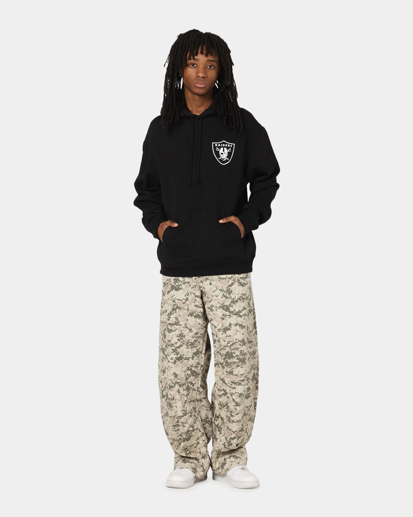 Majestic Athletic Las Vegas Raiders Champs Serial Mono Hoodie Black Impala like Asian style