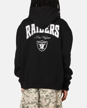 Majestic Athletic Las Vegas Raiders Champs Serial Mono Hoodie Black Lightweight Construction Urban Outfit