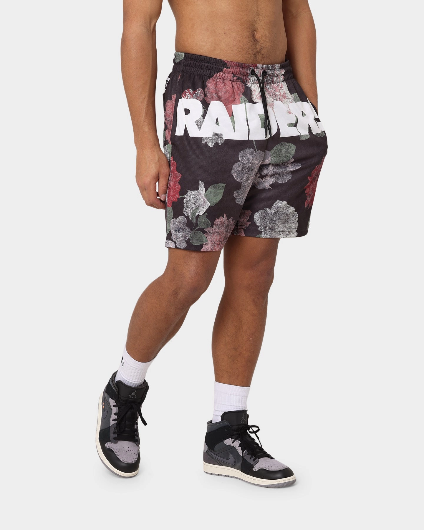 Adaptive Temperature Control Majestic Athletic Las Vegas Raiders Digi Floral Camo Shorts Faded Black