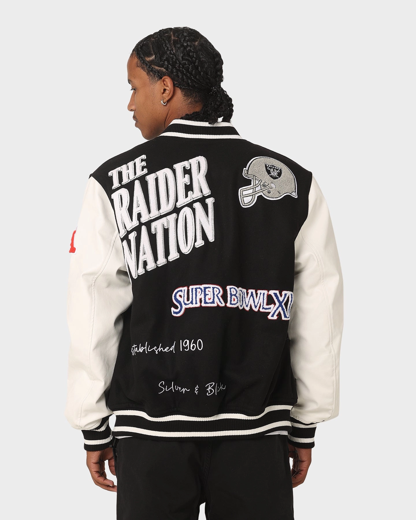 sunny - day look High-Tech Fabric Majestic Athletic Las Vegas Raiders Multi Hit Jacket Black