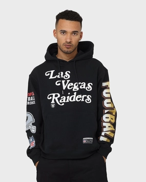 Athletic Fit Majestic Athletic Las Vegas Raiders Puff Print Patch Hoodie Faded Black
