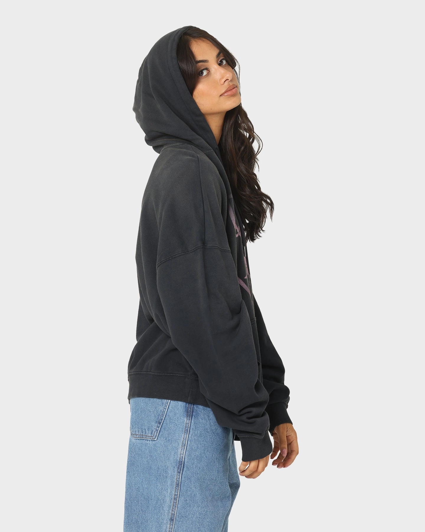 Wind Barrier Majestic Athletic Las Vegas Raiders Solarised Contrast Hoodie Faded Black