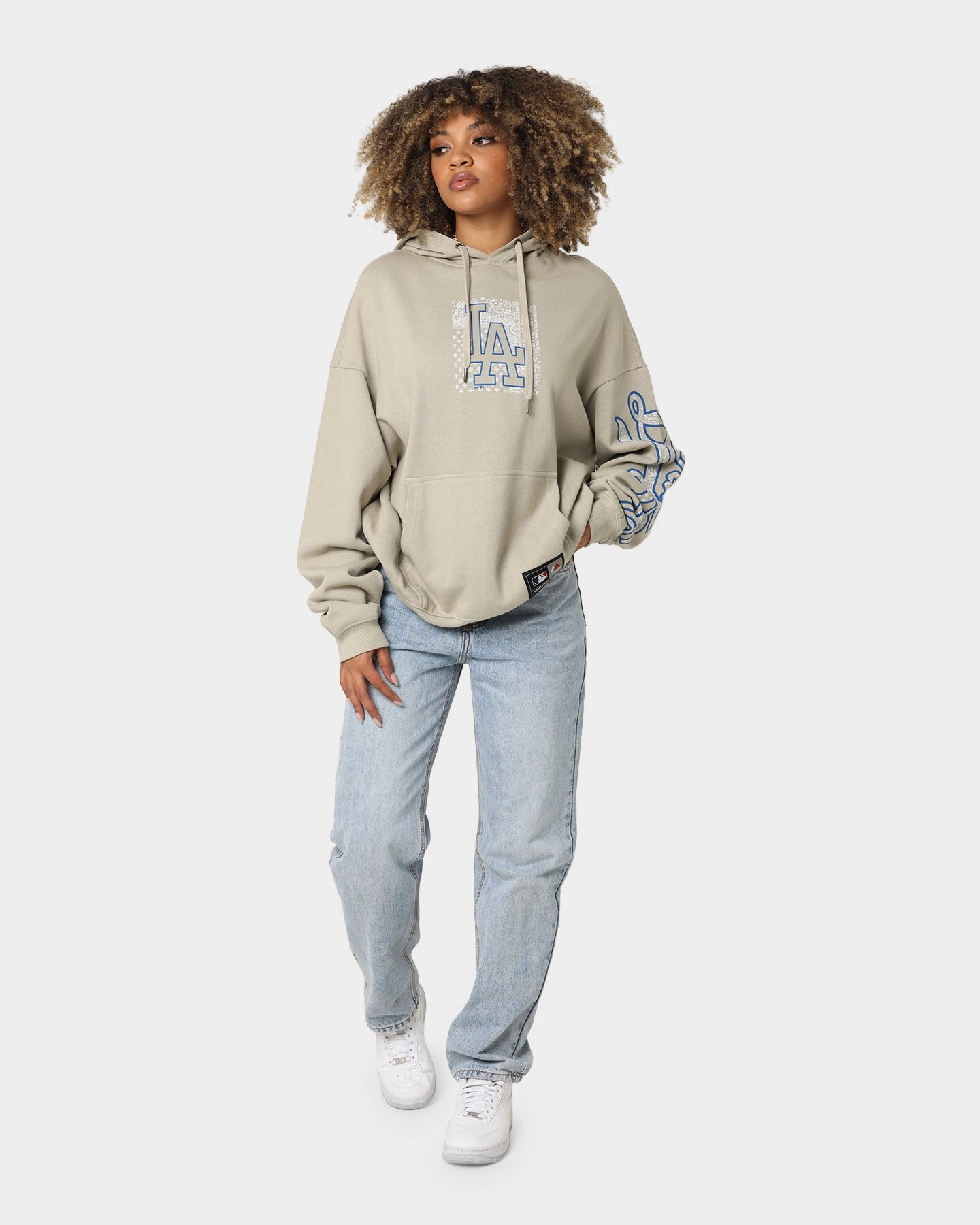 Majestic Athletic Los Angeles Dodgers Bandana Paisley Wordmark Hoodie Nickel Classic Style