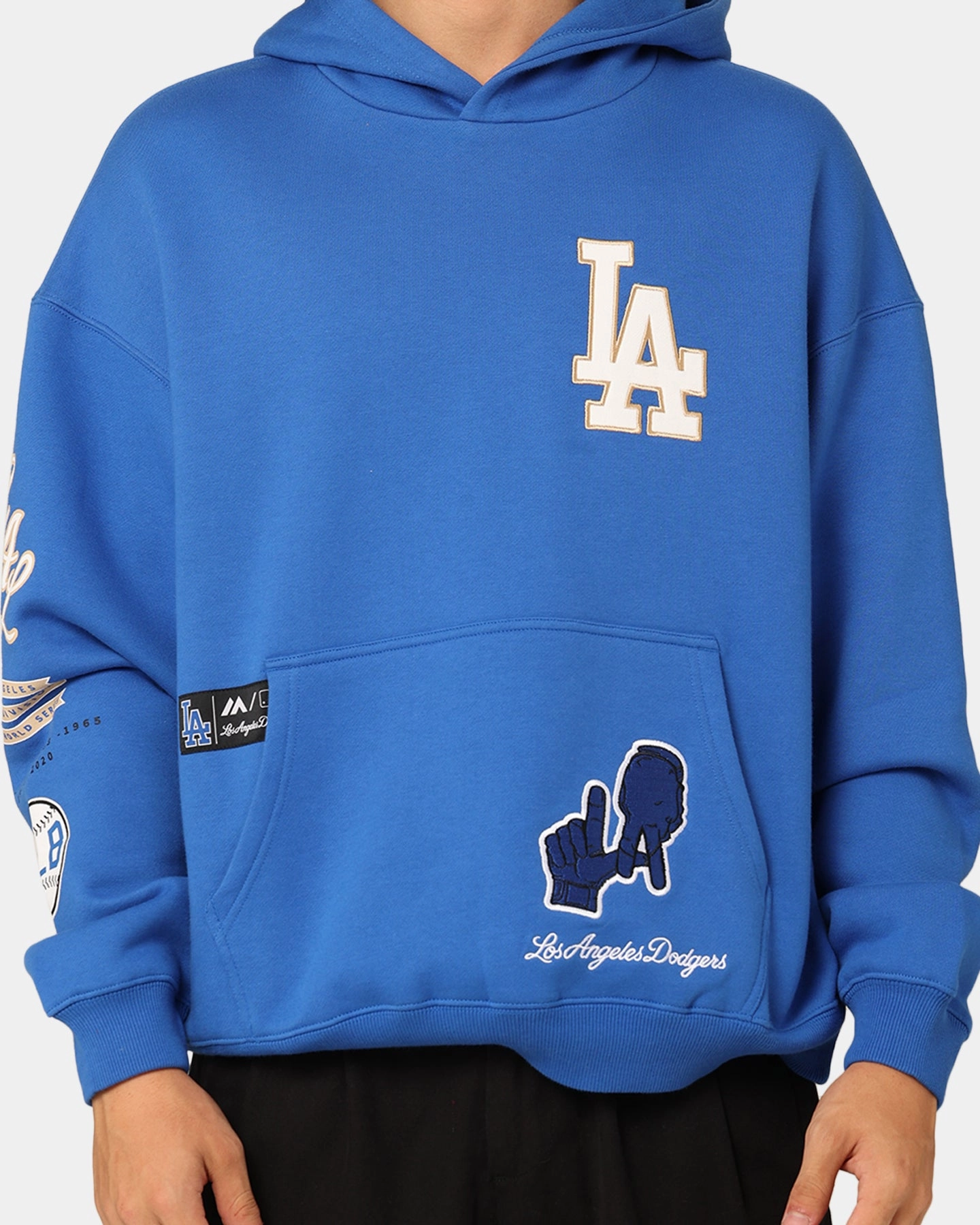 Neutral Tones Envision Majestic Athletic Los Angeles Dodgers City Appliqu?? Hoodie Olympic Blue