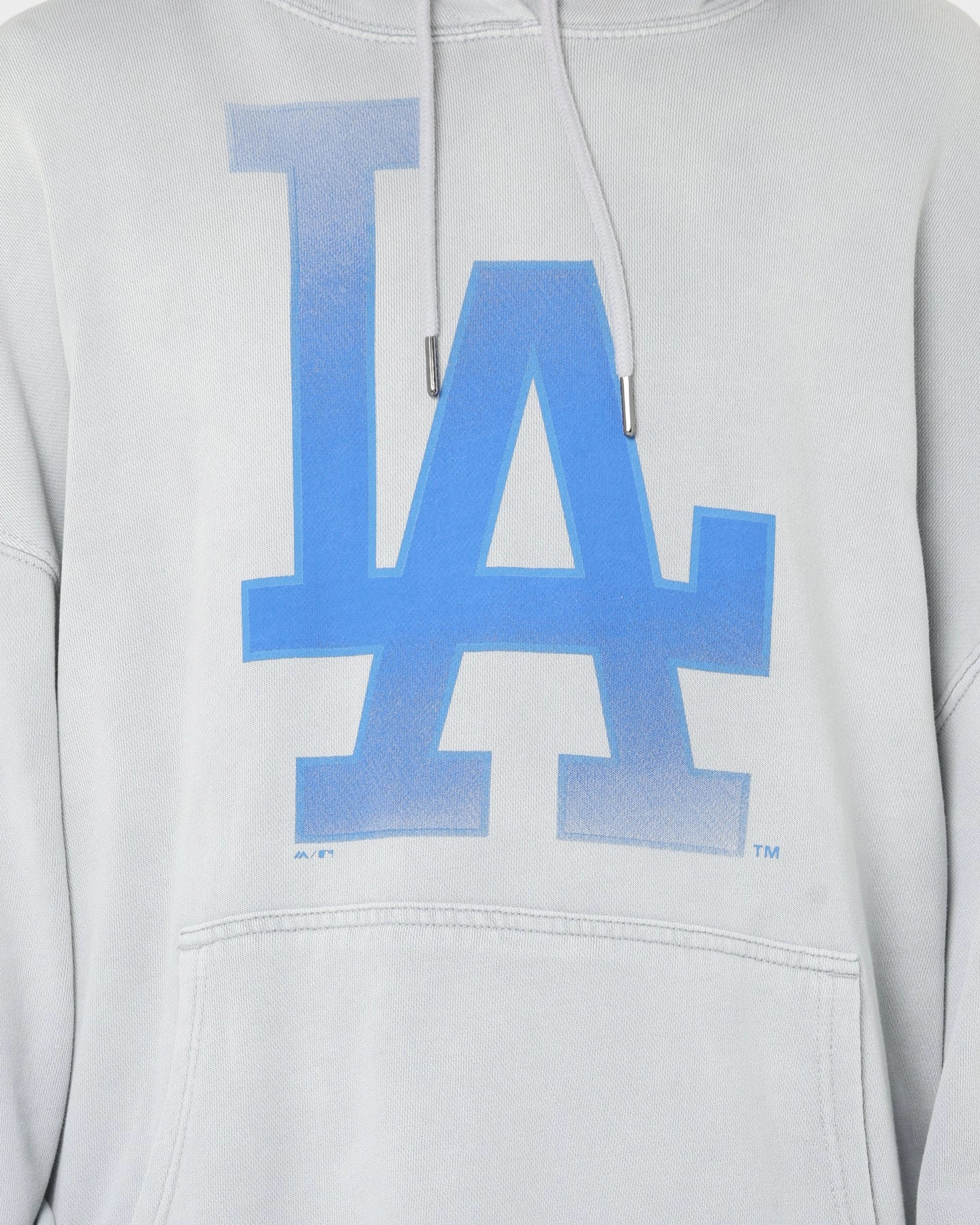 suitable for sports games Wardrobe Majestic Athletic Los Angeles Dodgers Solarised Contrast Hoodie Warm Grey